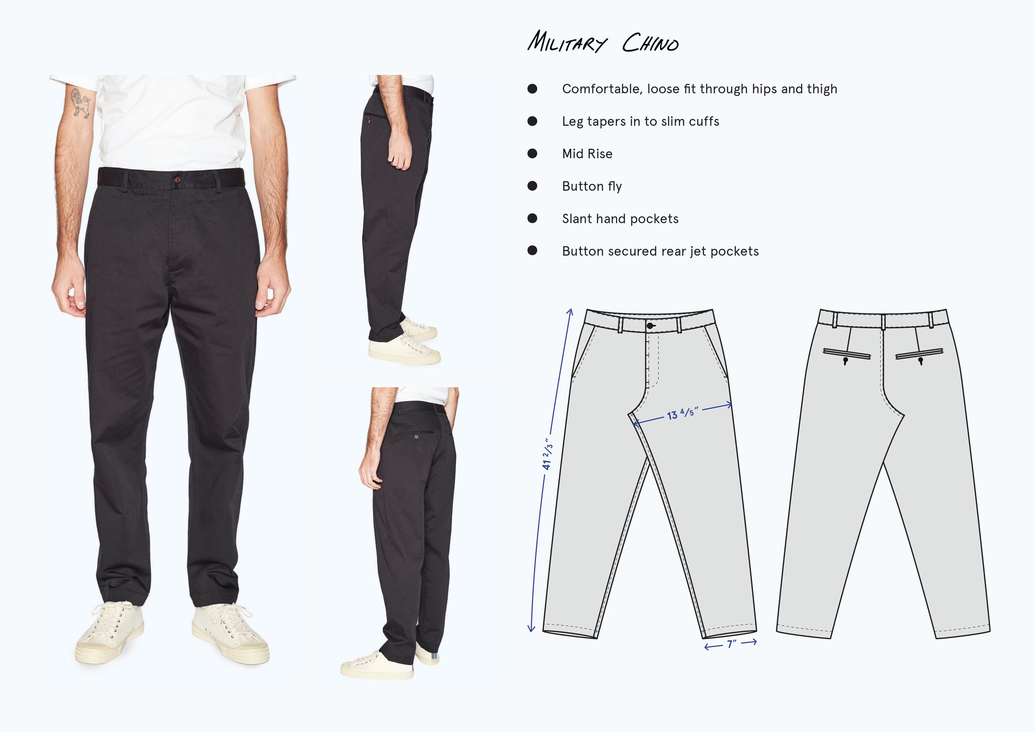 Universal Works. Trouser Fit Guide.