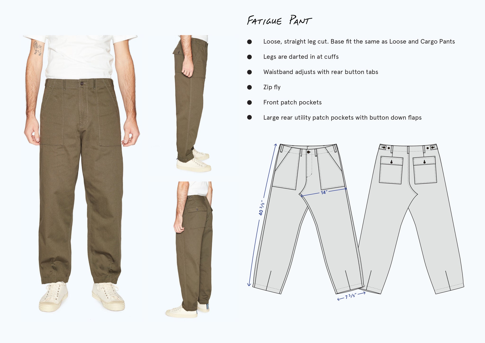 Universal Works. Trouser Fit Guide.