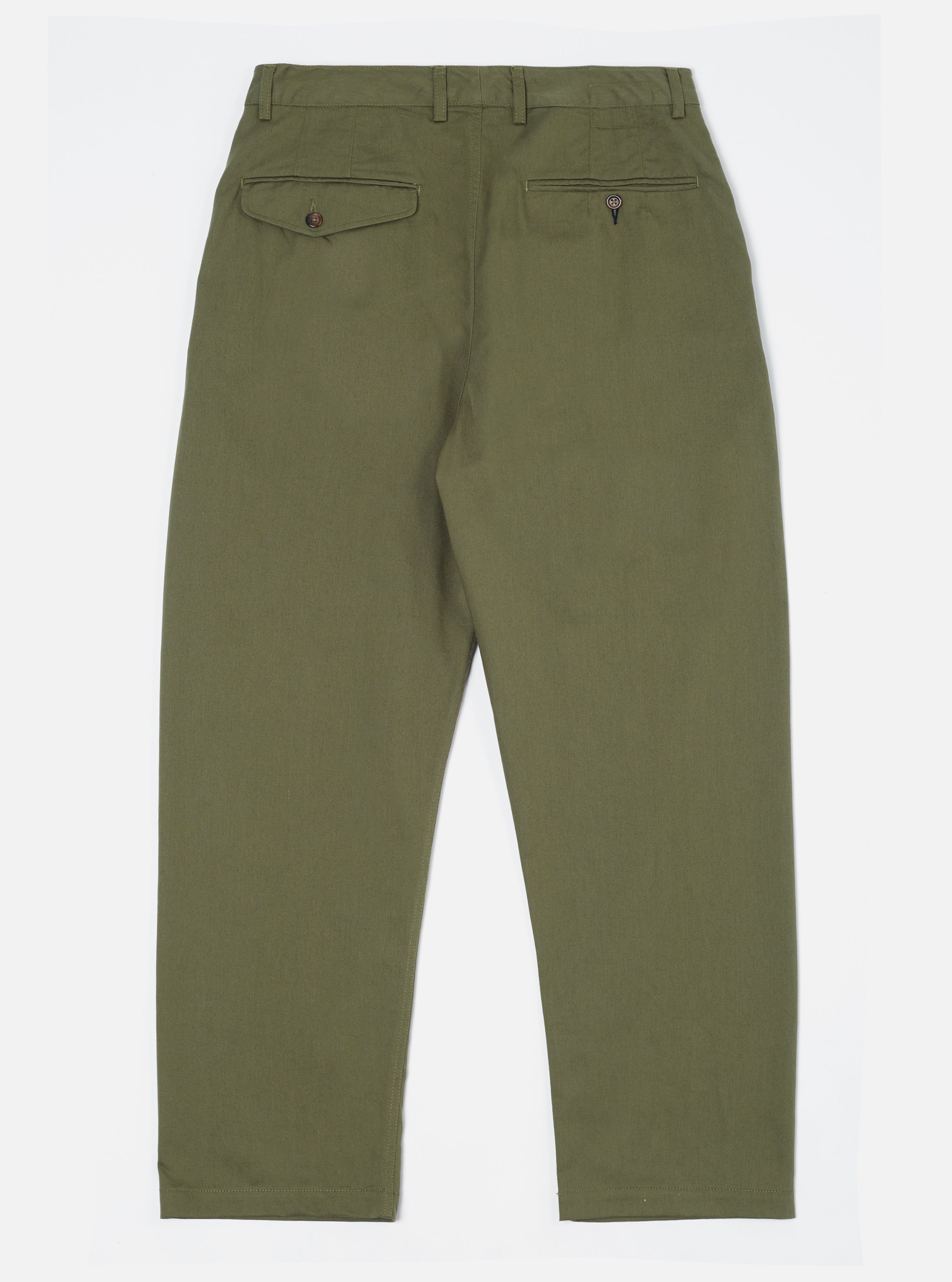 Universal Works Double Pleat Pant in Light Olive Twill