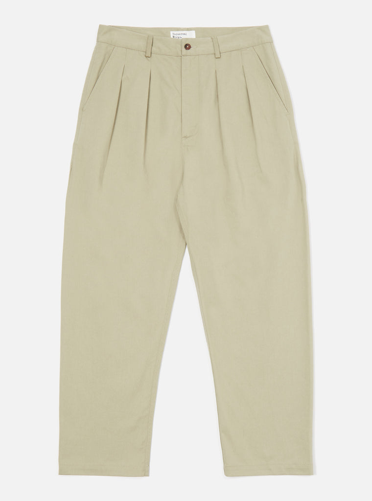 Universal Works Double Pleat Pant in Stone Twill