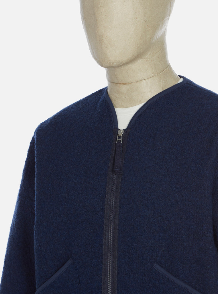 Universal Works Zip Liner Jacket In Navy Tibet Fleece