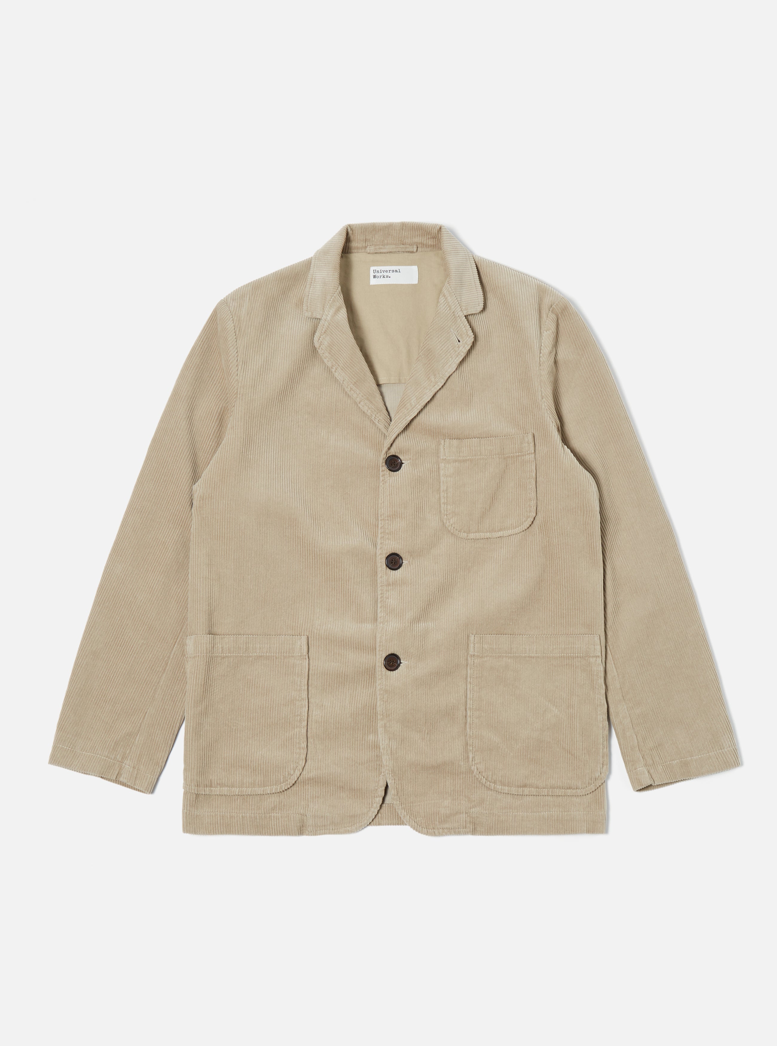 Universal Works Three Button Jacket in Stone Cord