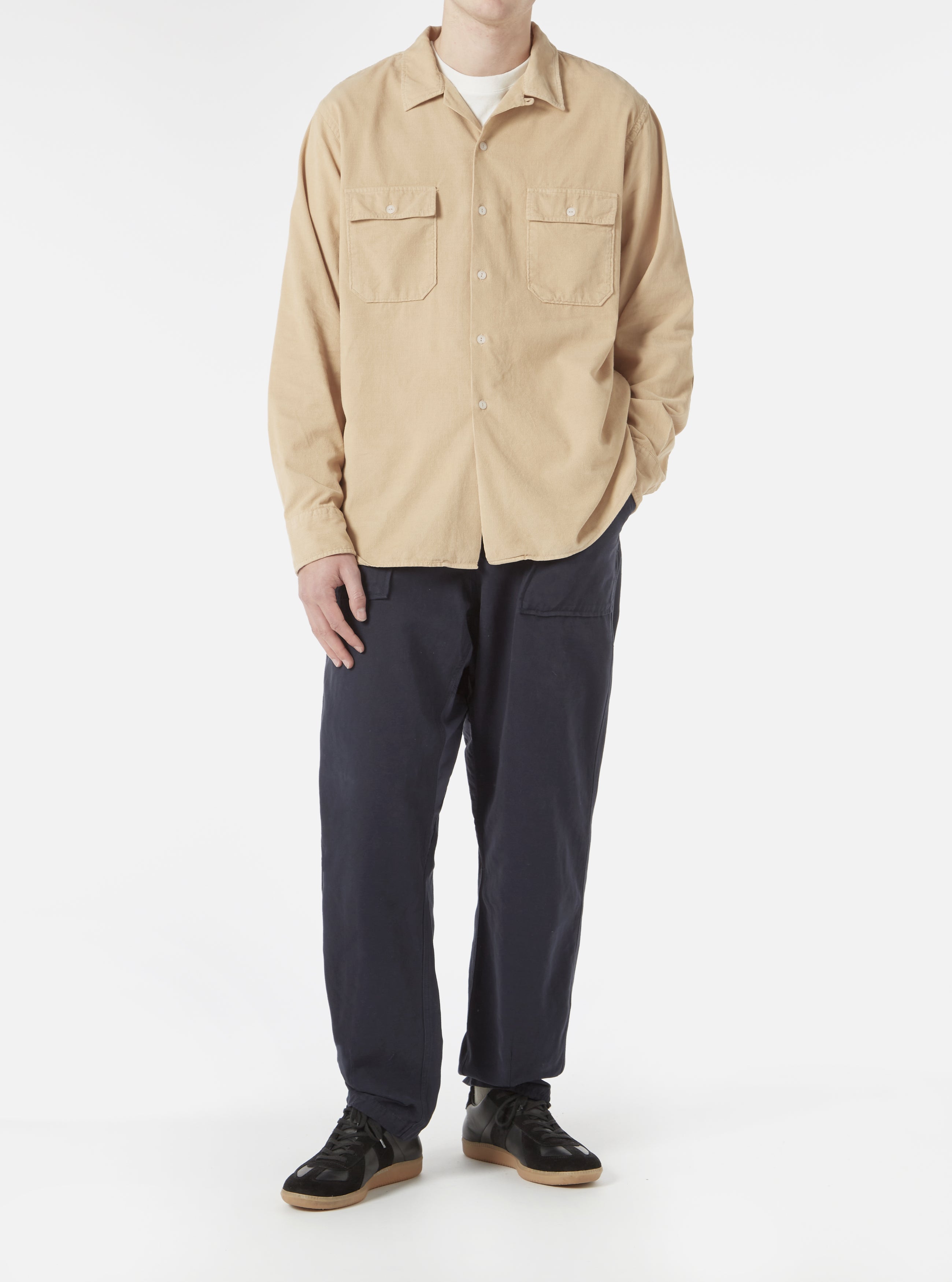 Universal Works Worker Shirt in Sand Super Fine Cord