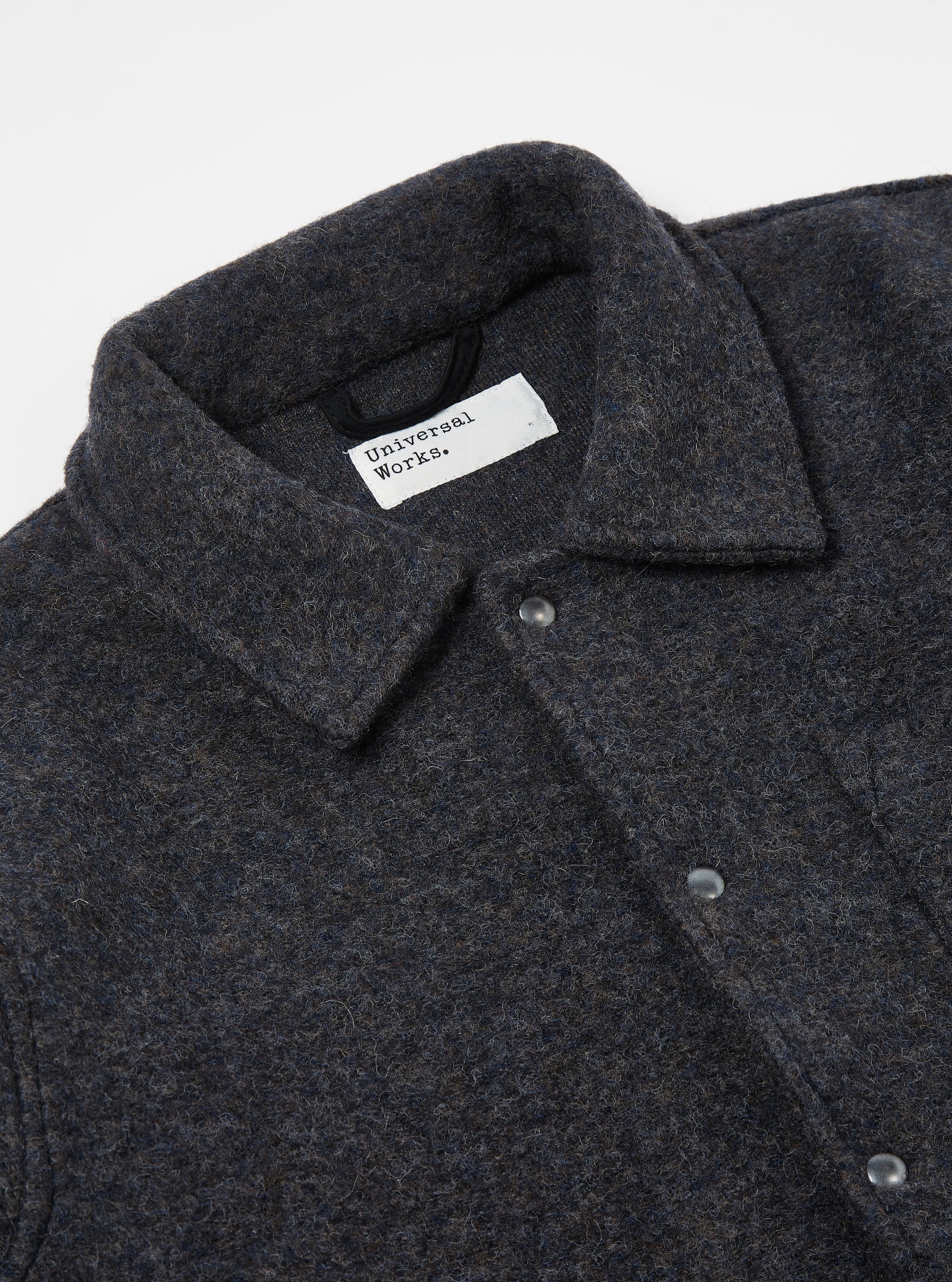 Universal Works Porto Jacket in Charcoal Chante Wool
