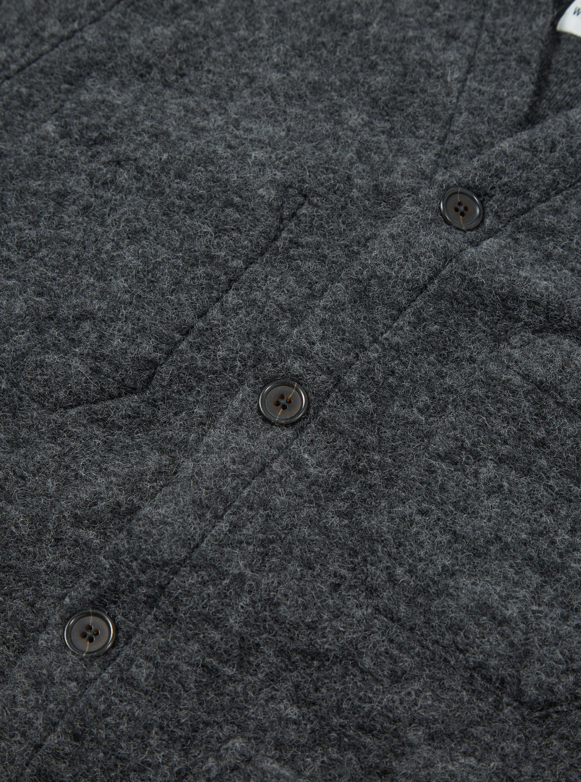 Universal Works Cardigan in Charcoal Wool Fleece