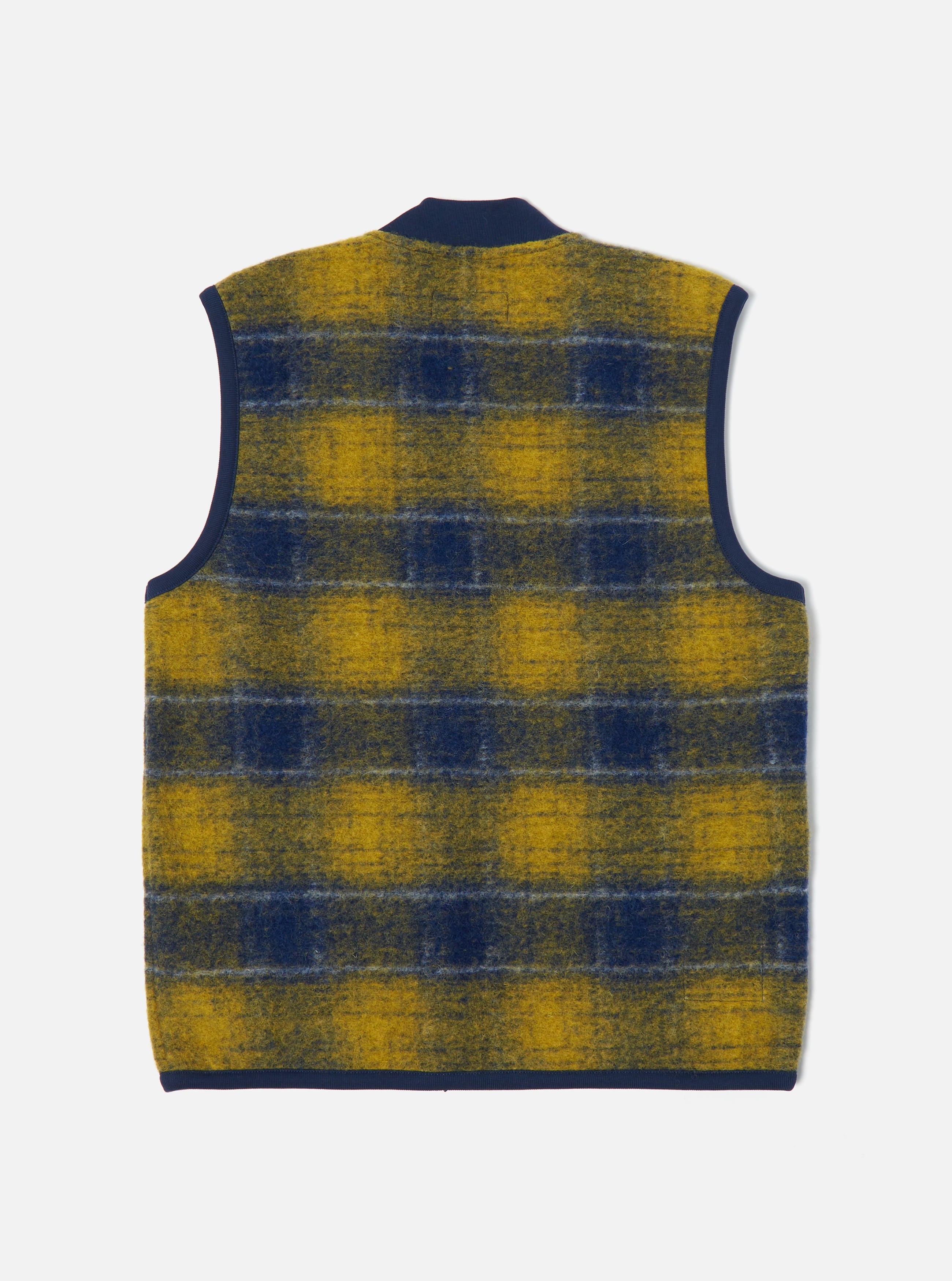 Universal Works Zip Waistcoat in Yellow Austin Wool Fleece