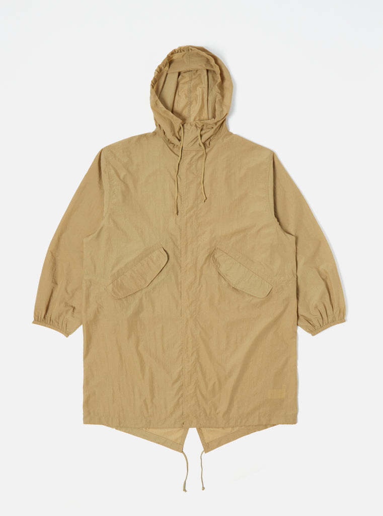 Universal Works Beach Parka in Sand Recycled Nylon Tech