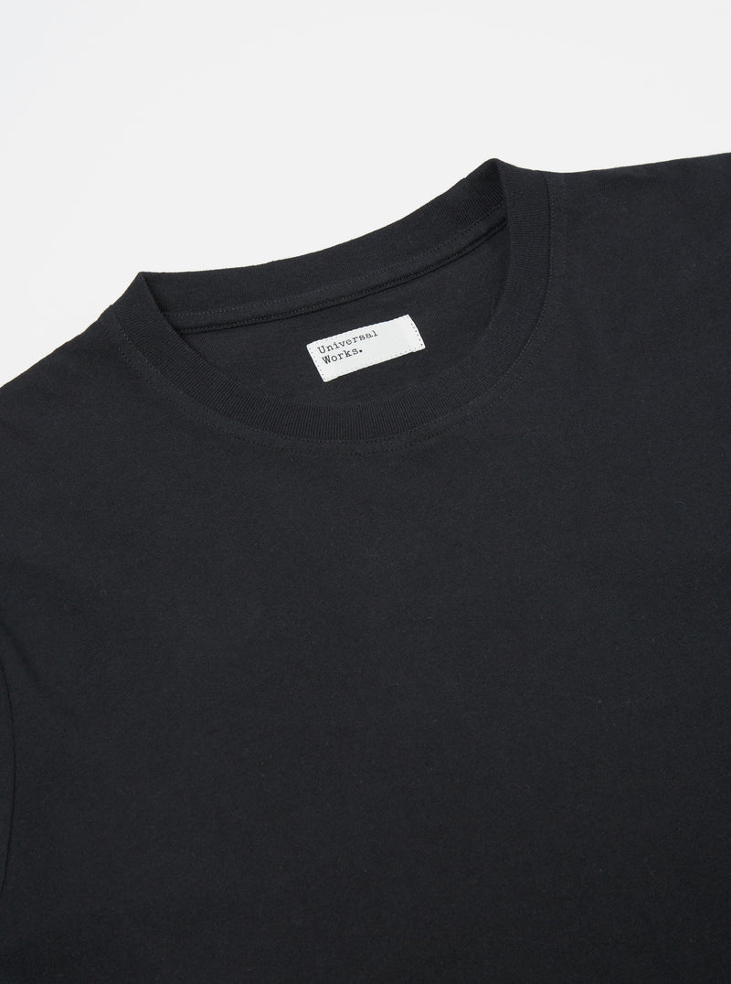 Universal Works 'Save That Jersey' Long Sleeve Core Tee in Black