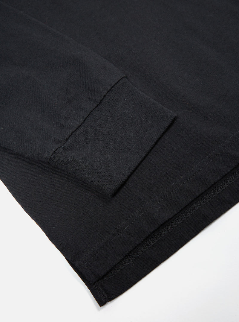 Universal Works 'Save That Jersey' Long Sleeve Core Tee in Black