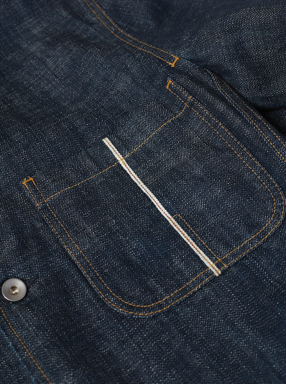 Bakers Chore Jacket In Indigo Slub Selvedge Denim – Universal Works