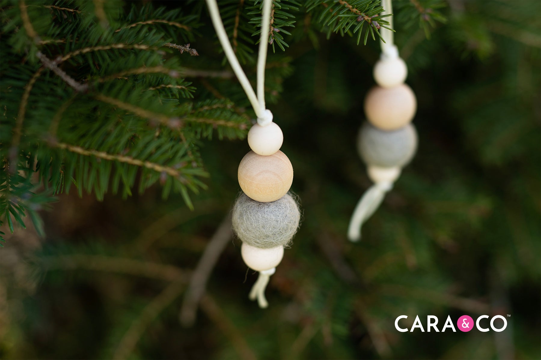 Felt & Wood Bead Tree Ornament - Cara & Co DIY Tutorials