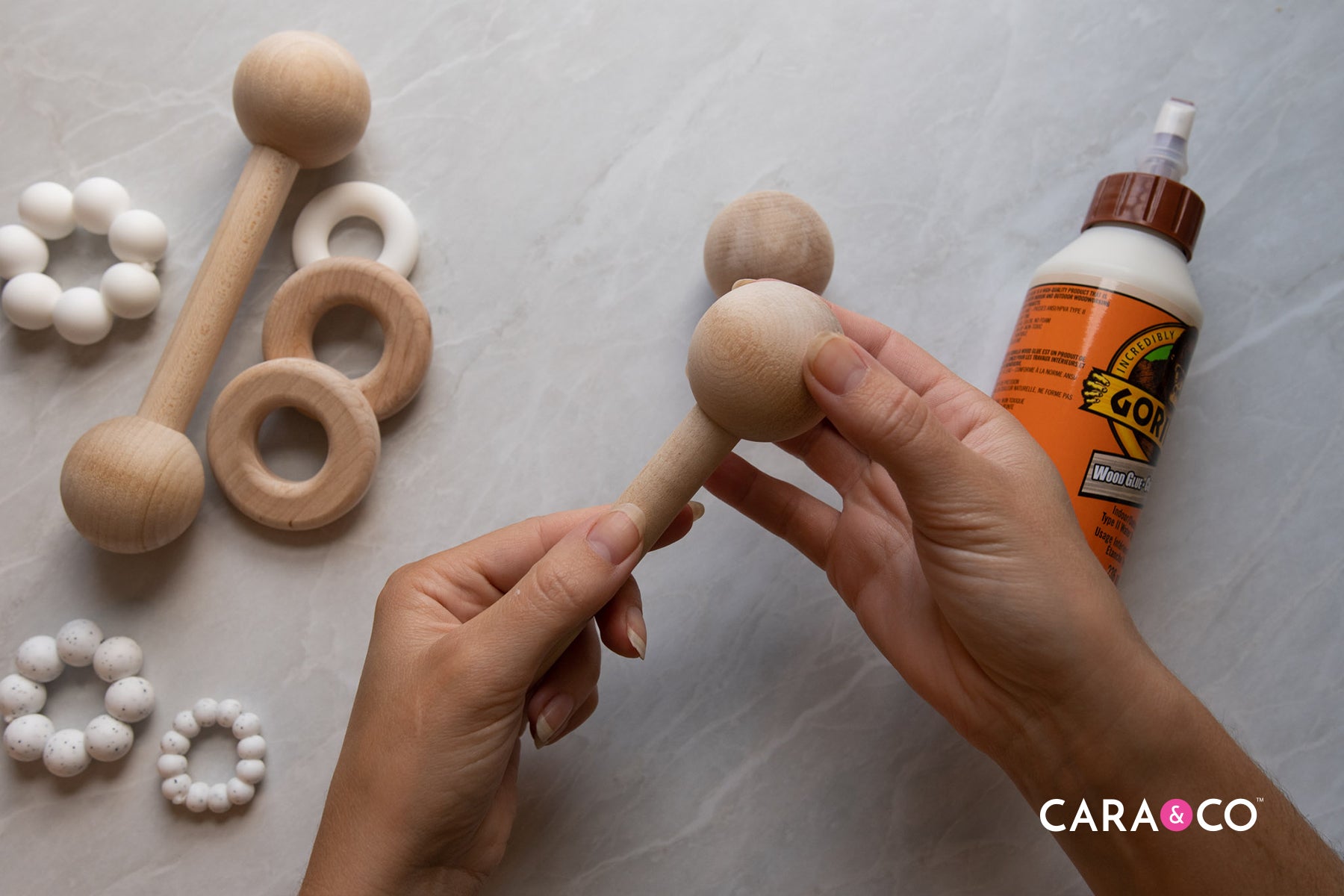 Wooden Baby Rattle - Classic Baby Toys - Cara & Co