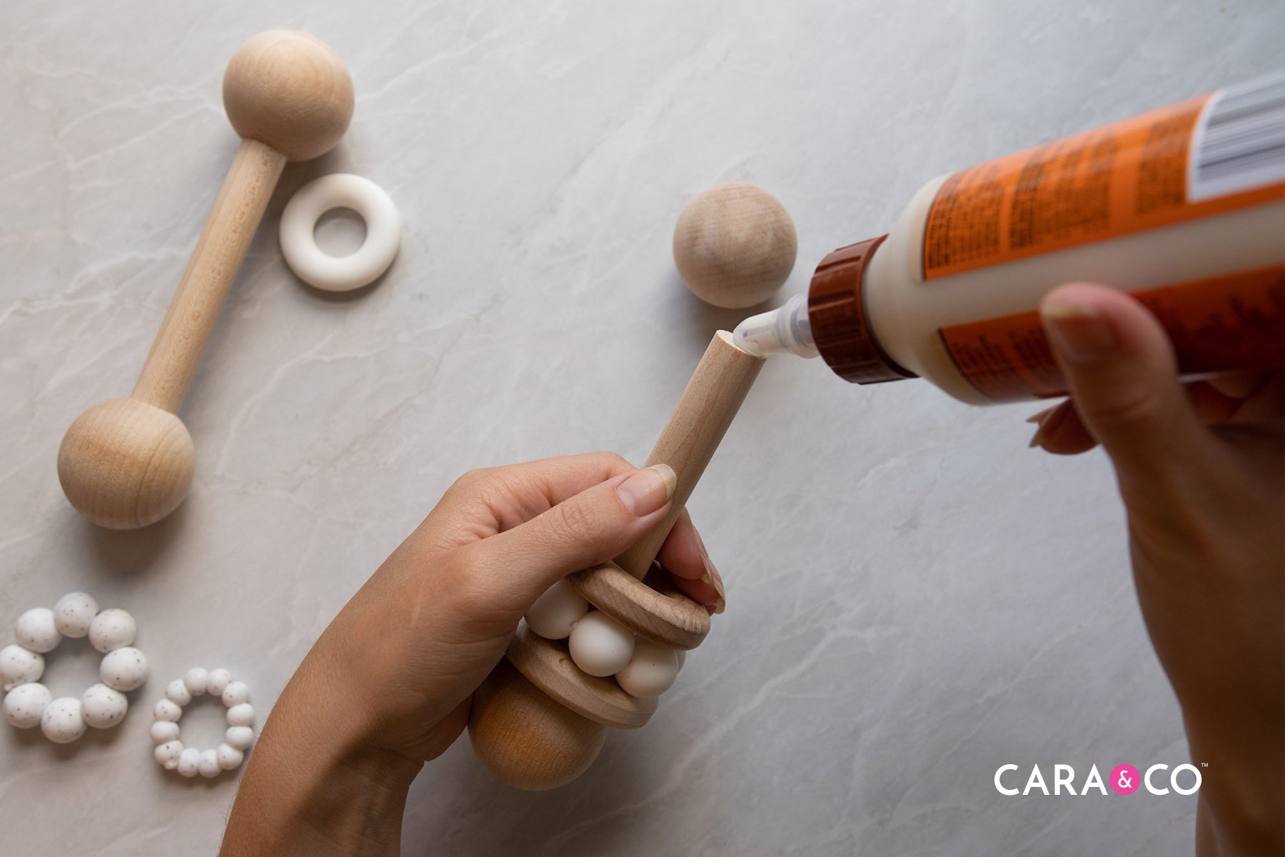 DIY Wood Rattle Kit - Timeless Classic Baby Toy - Cara & Co