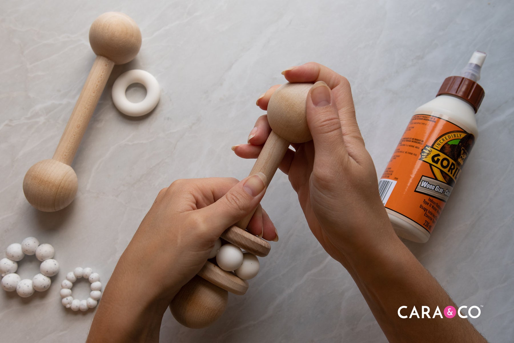 Wood Rattle Kit - Classic Baby Toy - Cara & Co