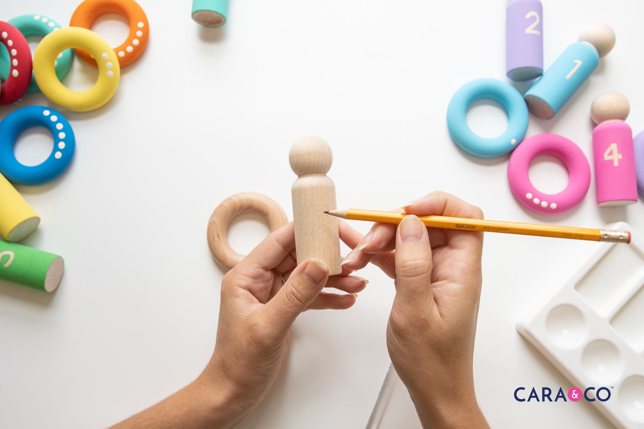 DIY Wooden Peg People Counting Game - Cara & Co