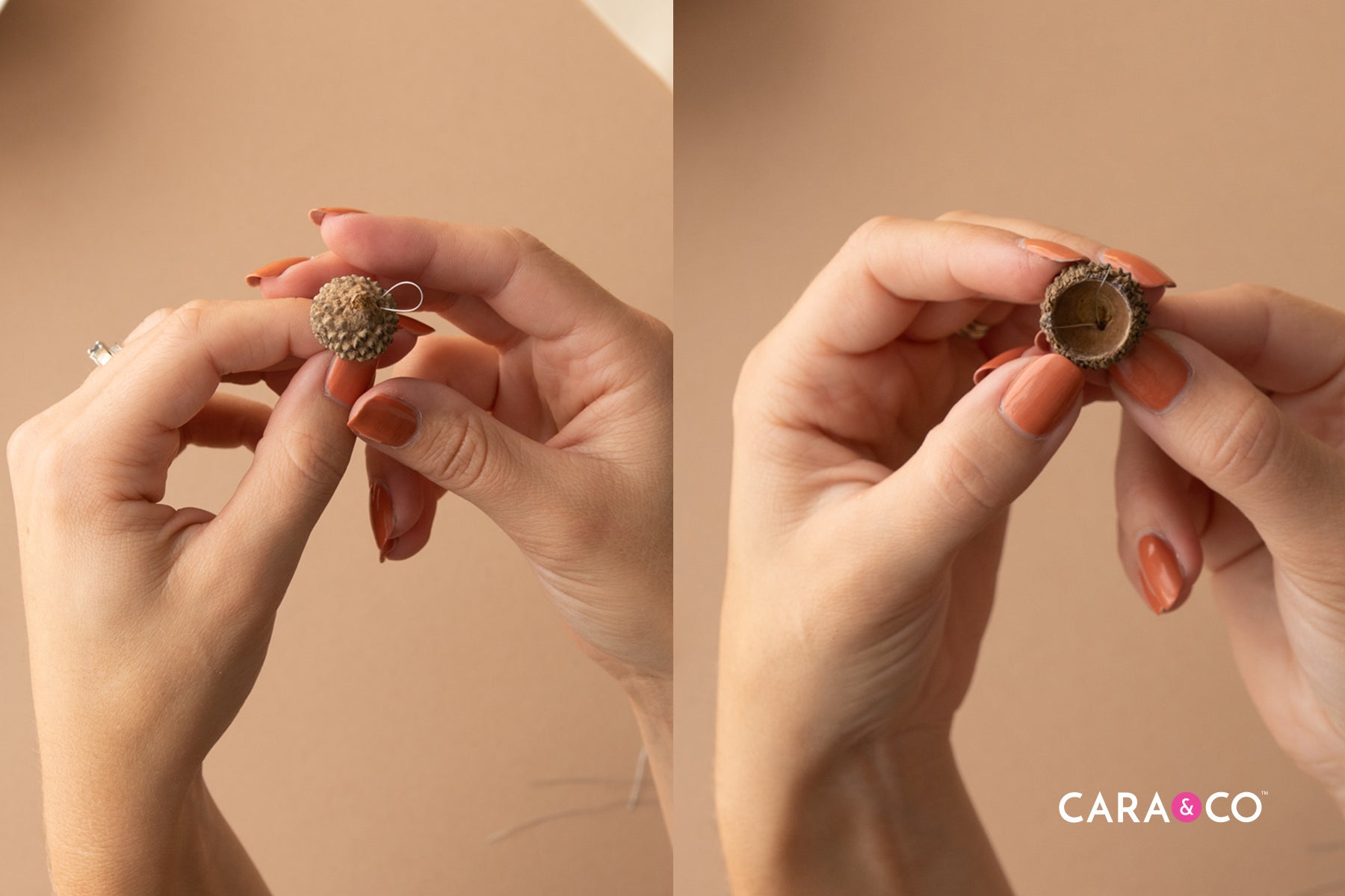 Felt ball acorn garland - Step-by-step DIY tutorial