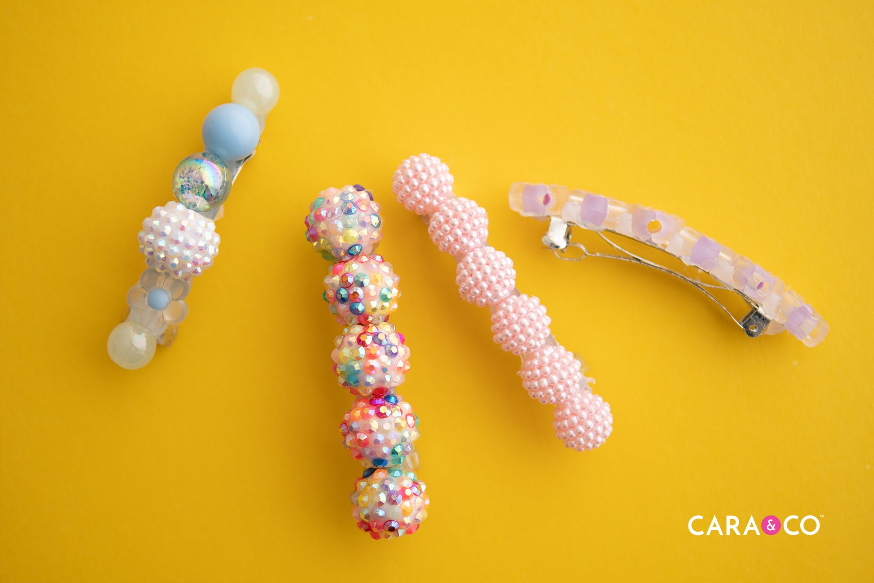 Beaded Barrette - Acrylic Beads Tutorial - Cara & Co