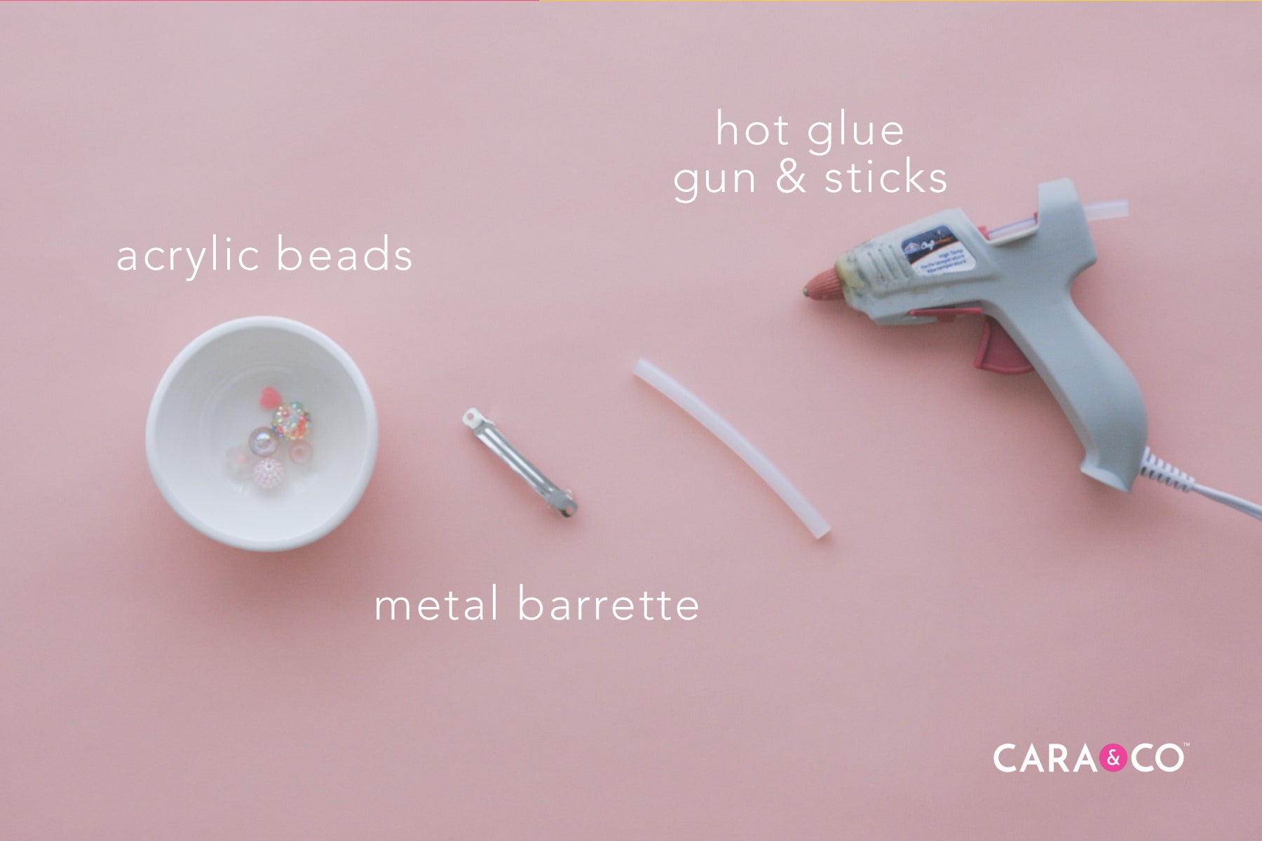 Supplies for Beaded Barrette - Tutorial - Cara & Co