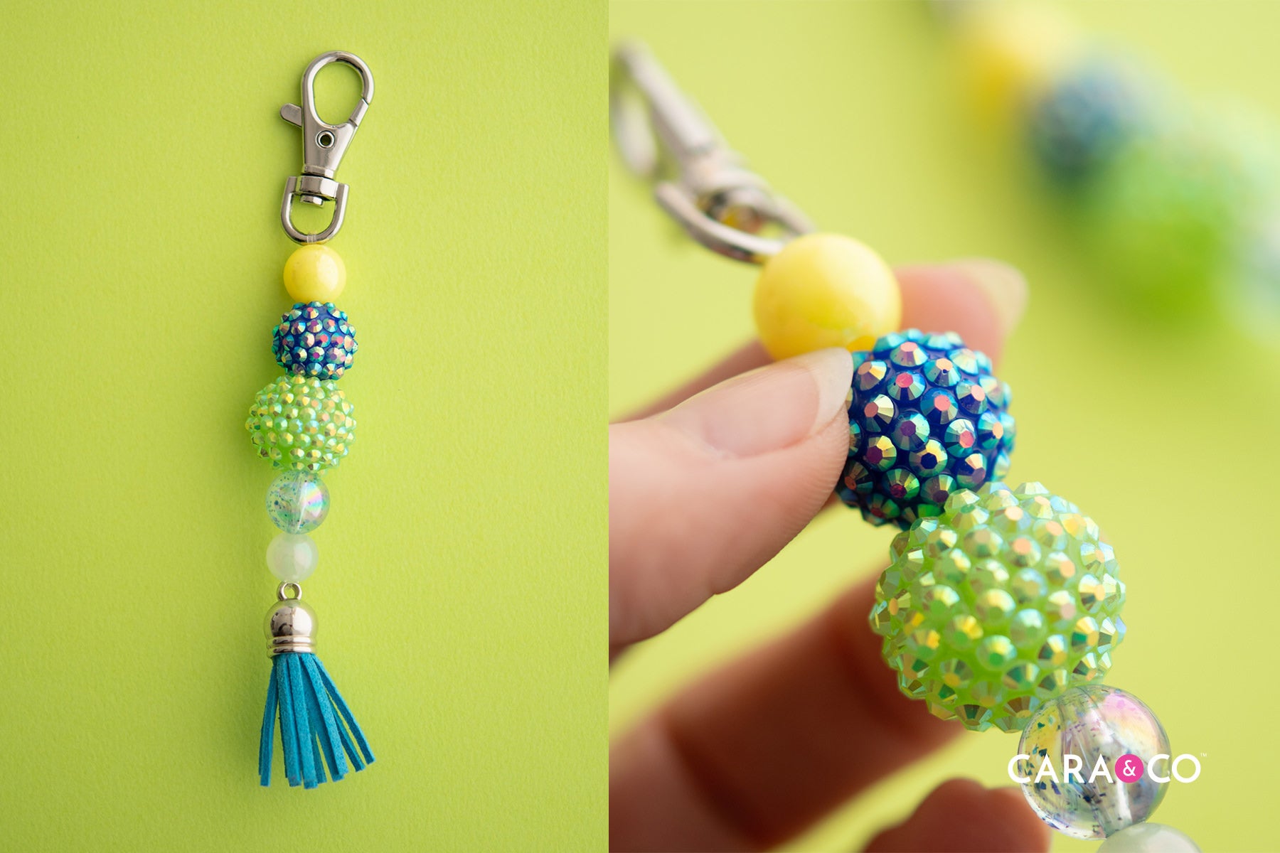 Acrylic Bead Keychain DIY Tutorial - Cara & Co