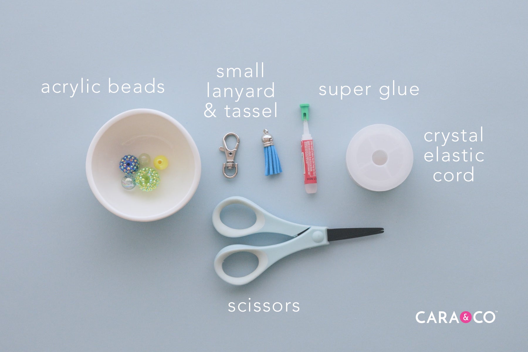 Acrylic Bead Keychain DIY Tutorial - Cara & Co