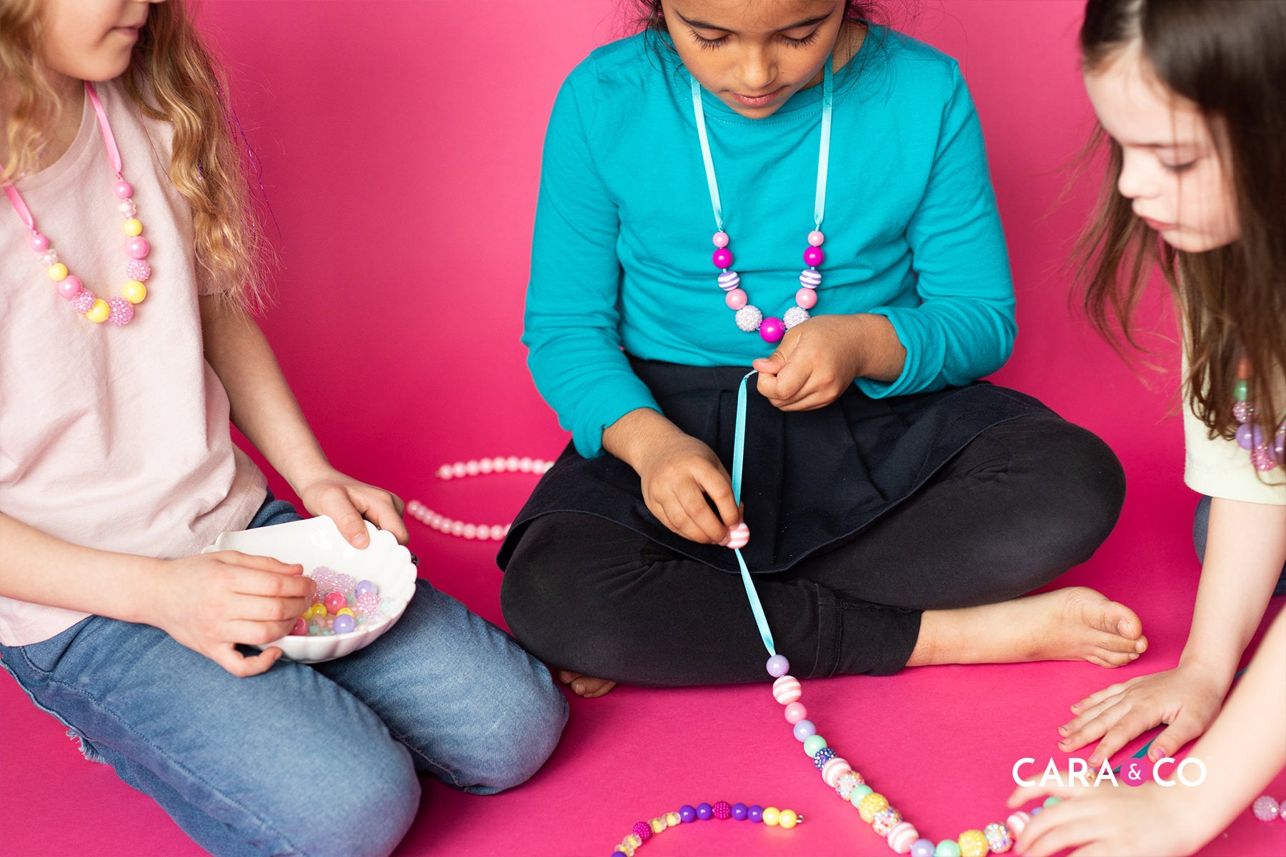 Acrylic Bead Ribbon Necklace DIY Tutorial - Cara & Co