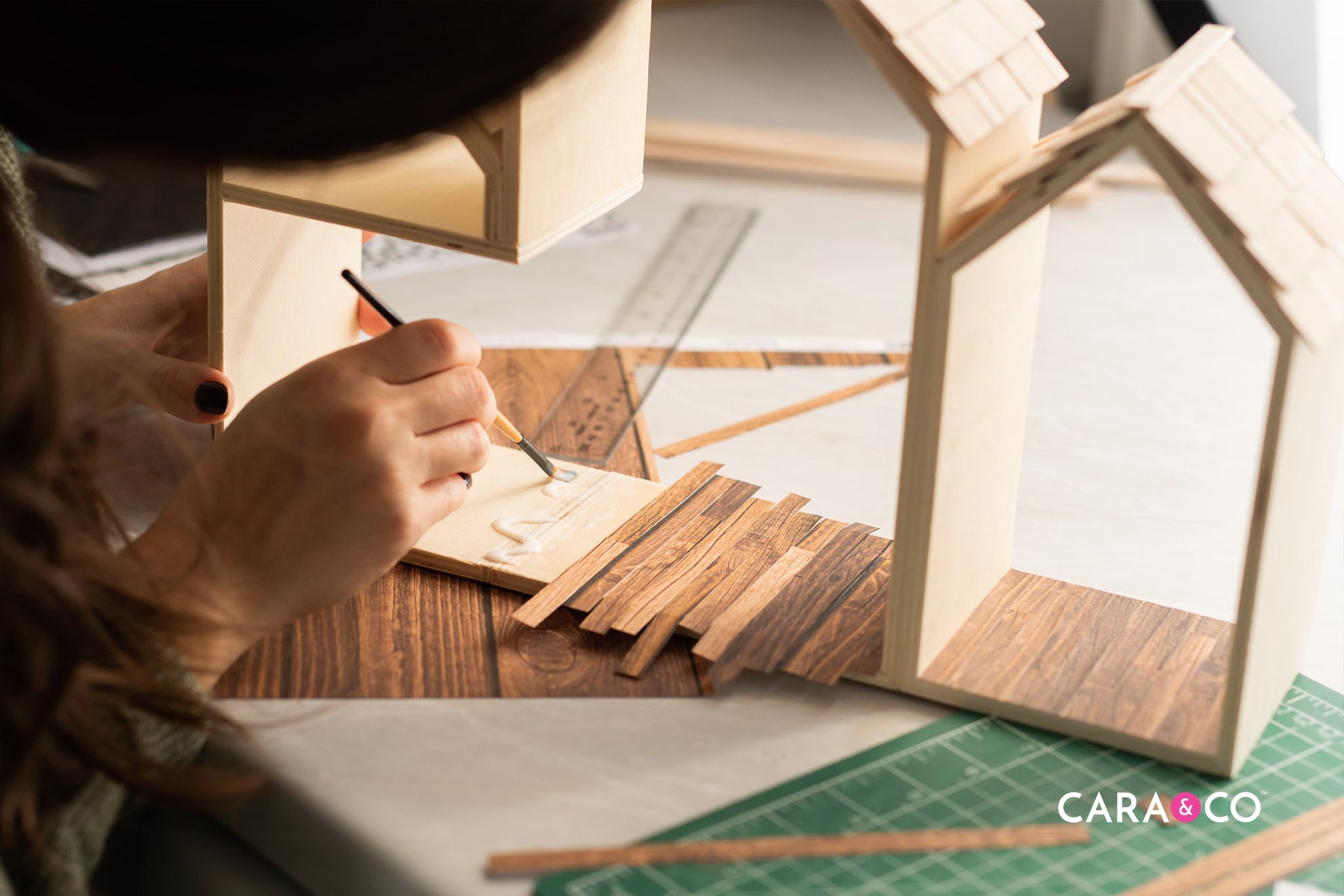 DIY dollhouse hardwood floor