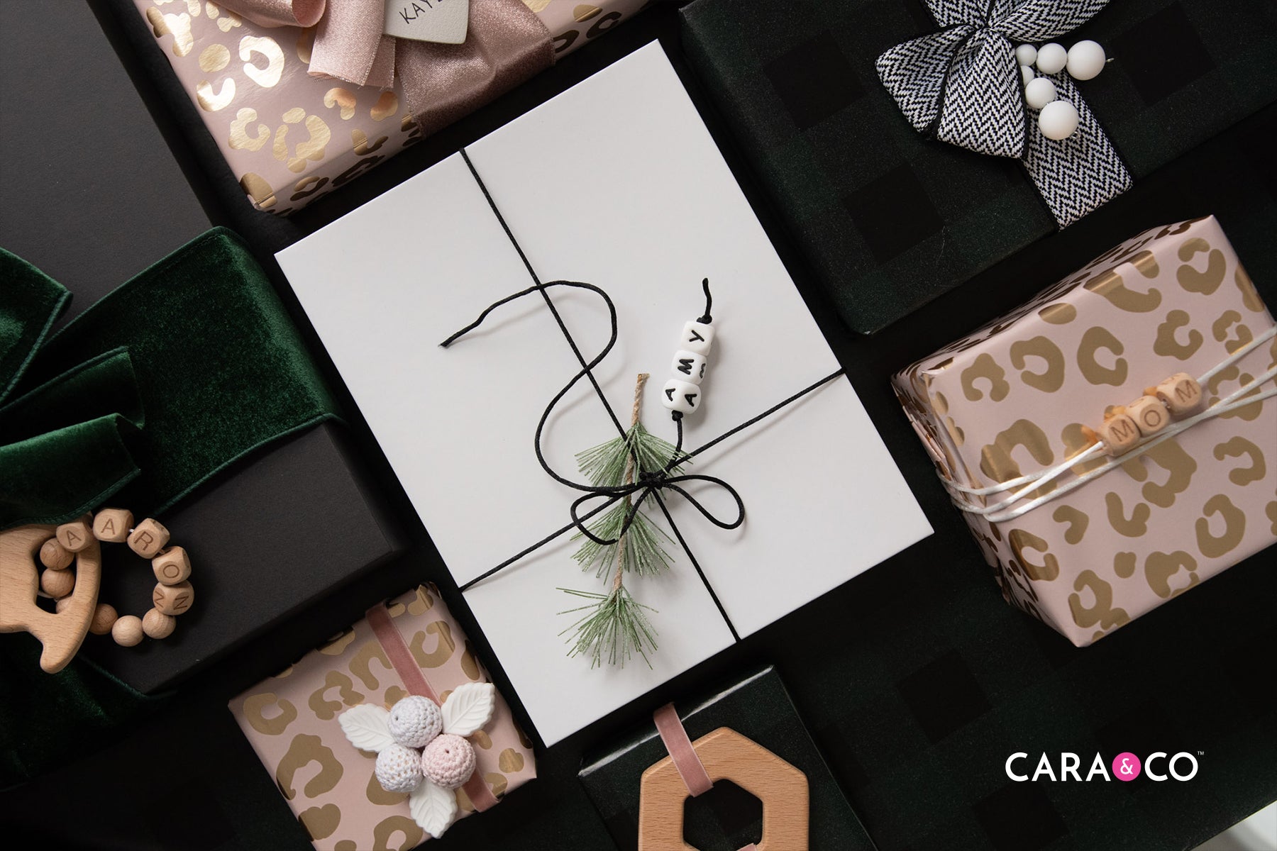 Modern Scandinavian minimalist Christmas gift wrap