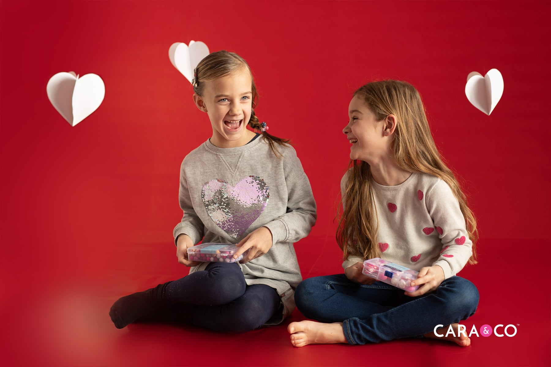 Kids with Valentine's Craft Kits