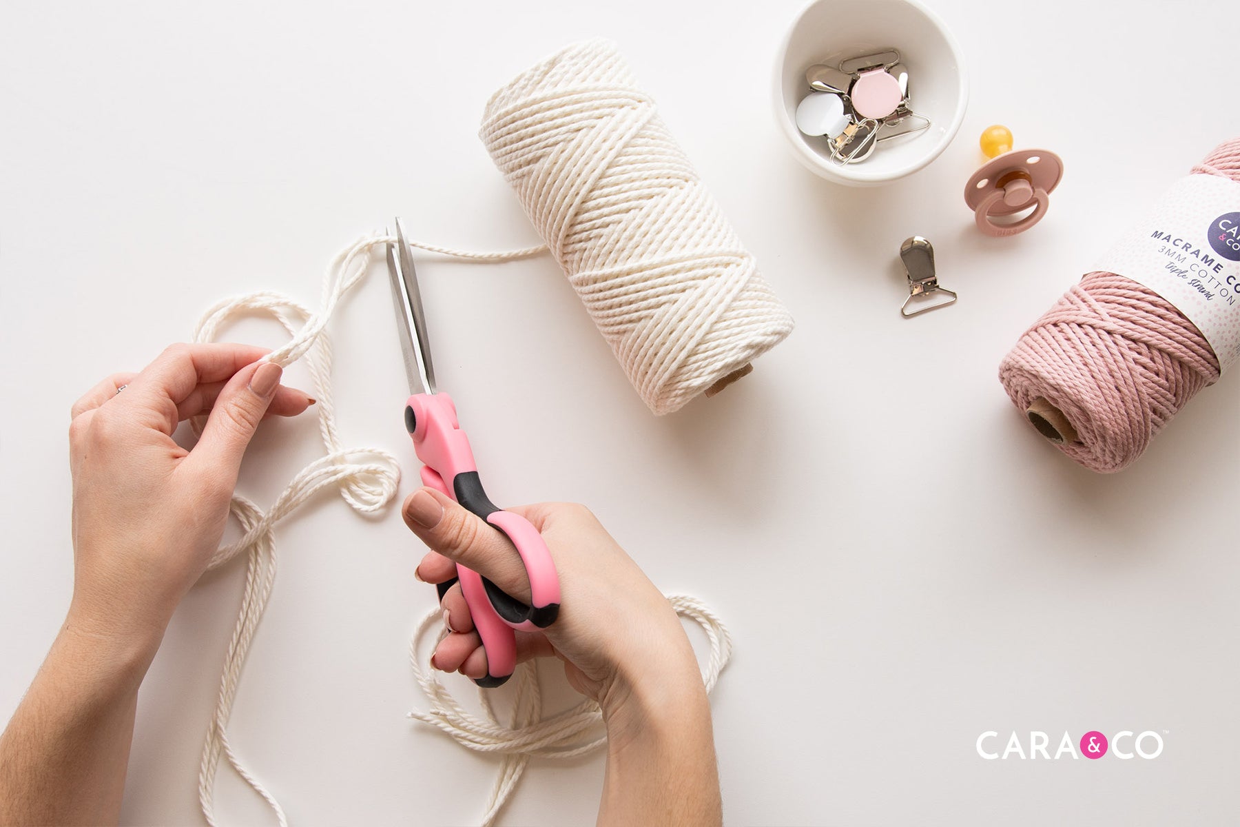 Macrame Pacifier Clip Tutorial - Cara & Co Blog Post