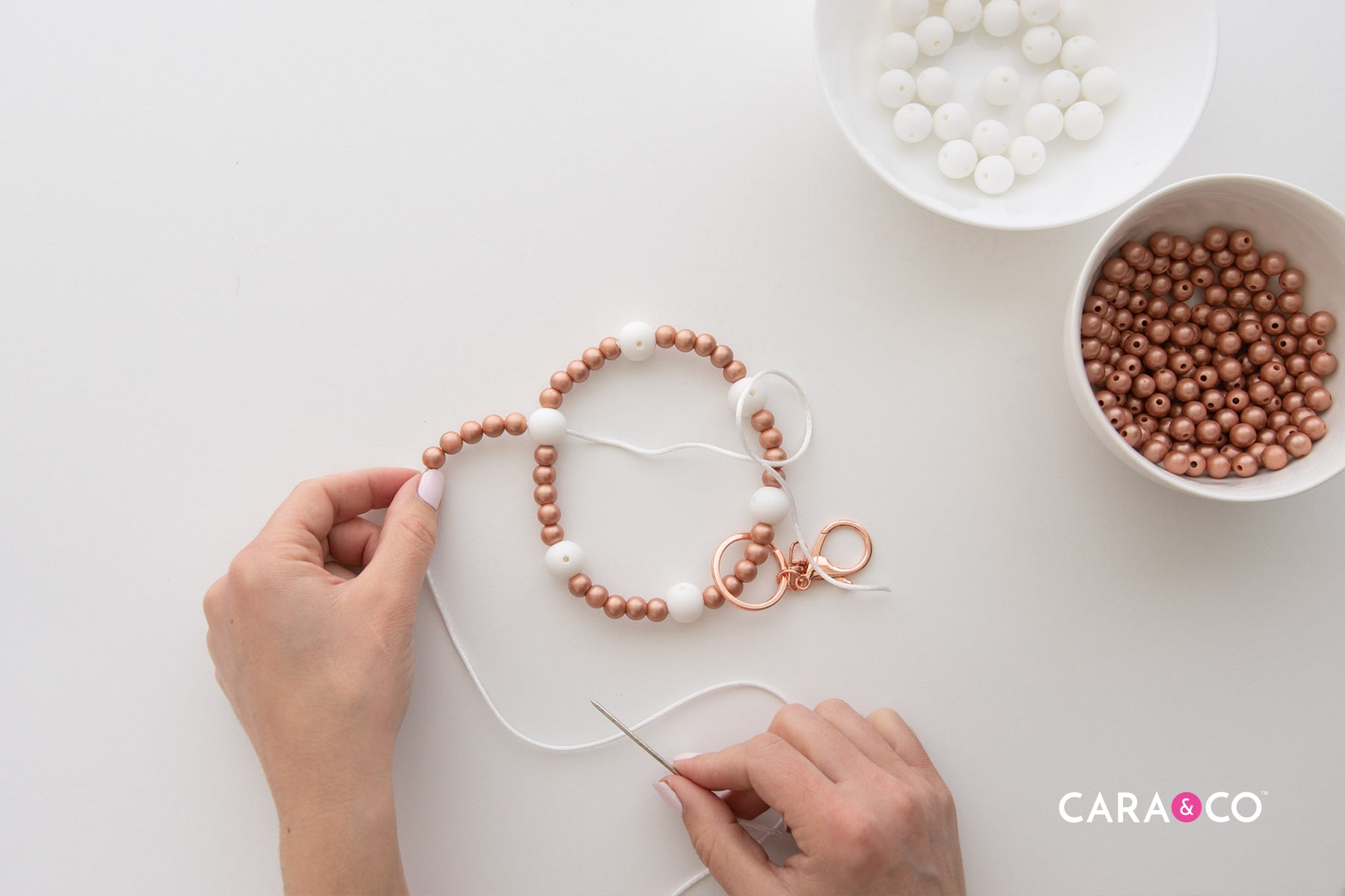 Double hole bead infinity wristlet - Cara & Co DIY Tutorials