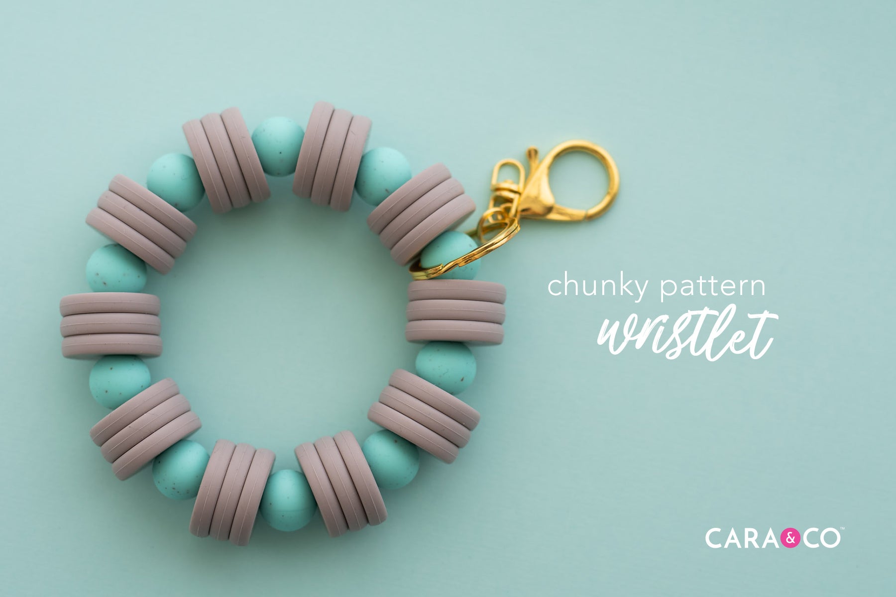 Chunky silicone bead wristlet for keys - Cara & Co DIY Tutorials