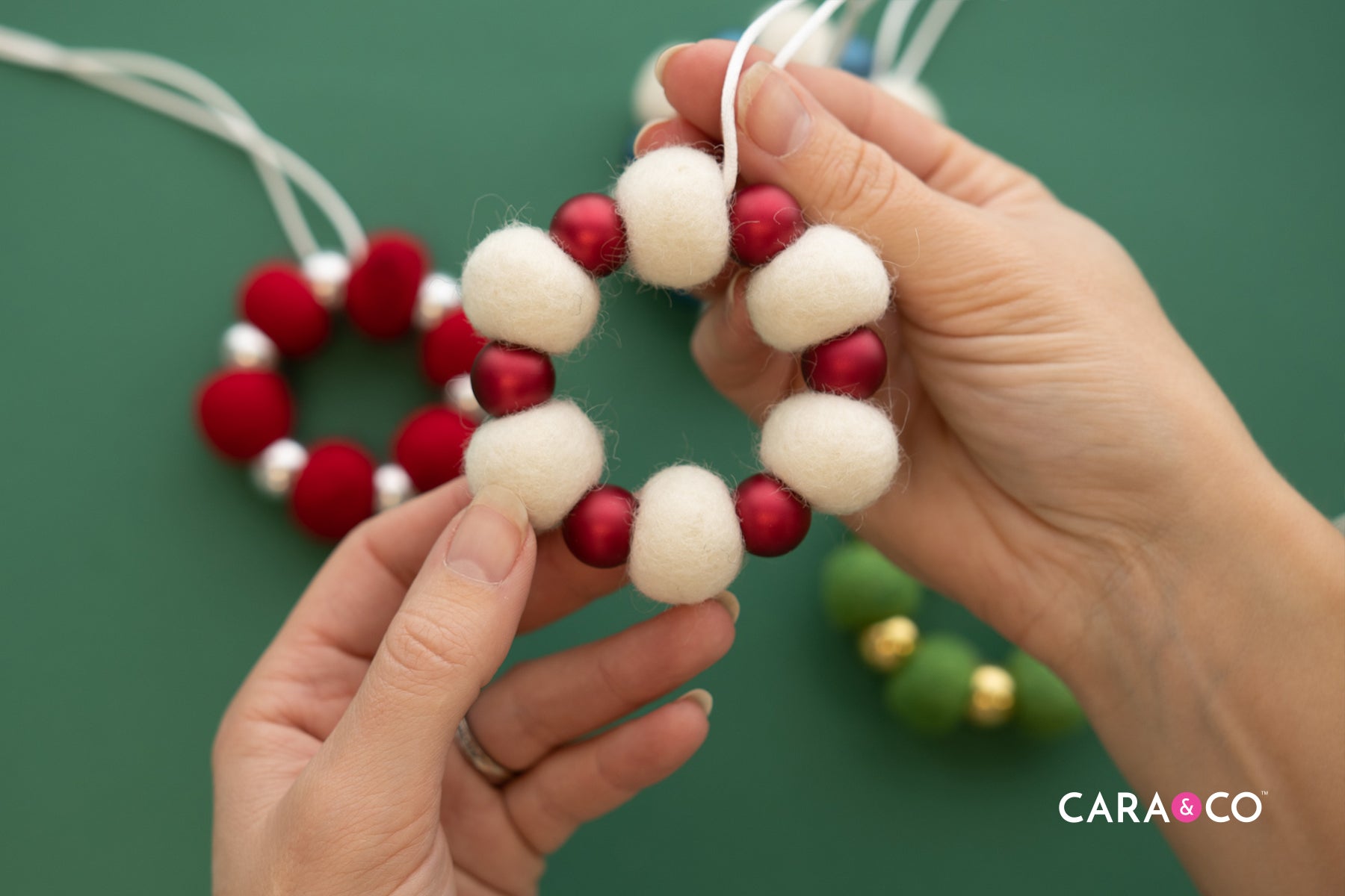 DIY Felt Wreath Christmas Ornament - Cara & Co