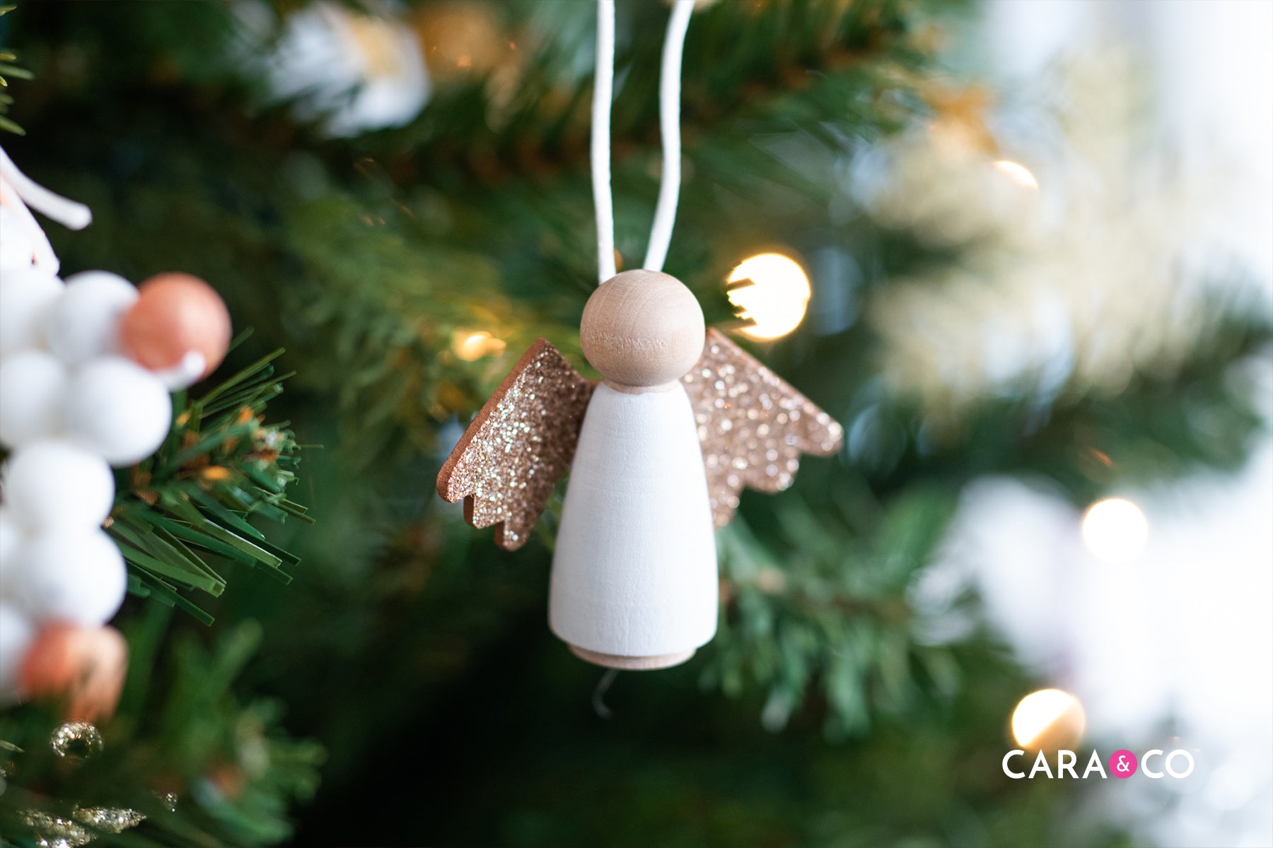 Simple Wooden Christmas Angel Ornament - Cara & Co