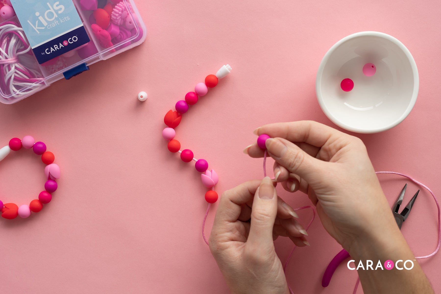 Kids' silicone bead wristlet tutorial - Valentine's Crafts - Cara & Co