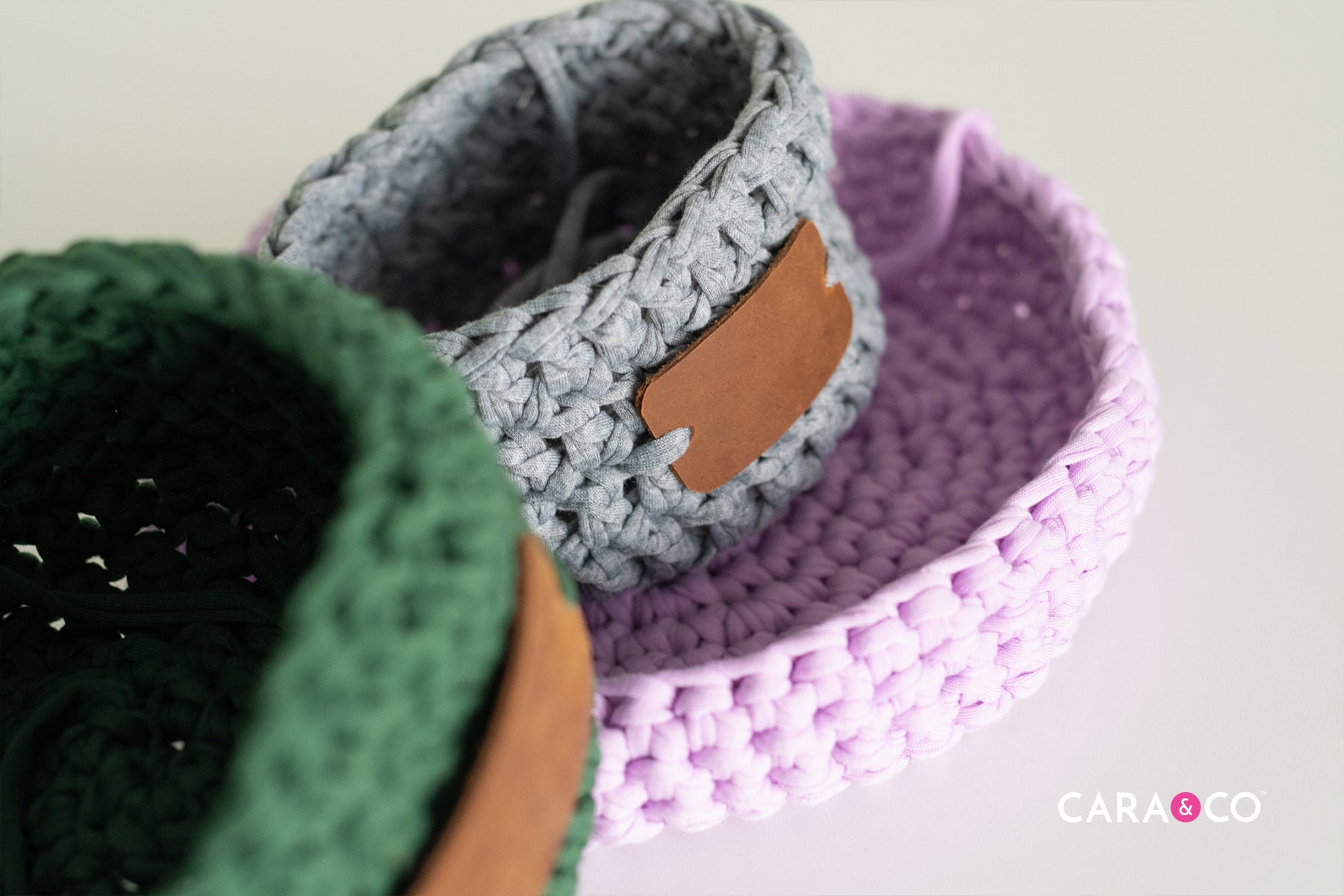 DIY Jersey Yarn Baskets - Crochet - Cara & Co Blog