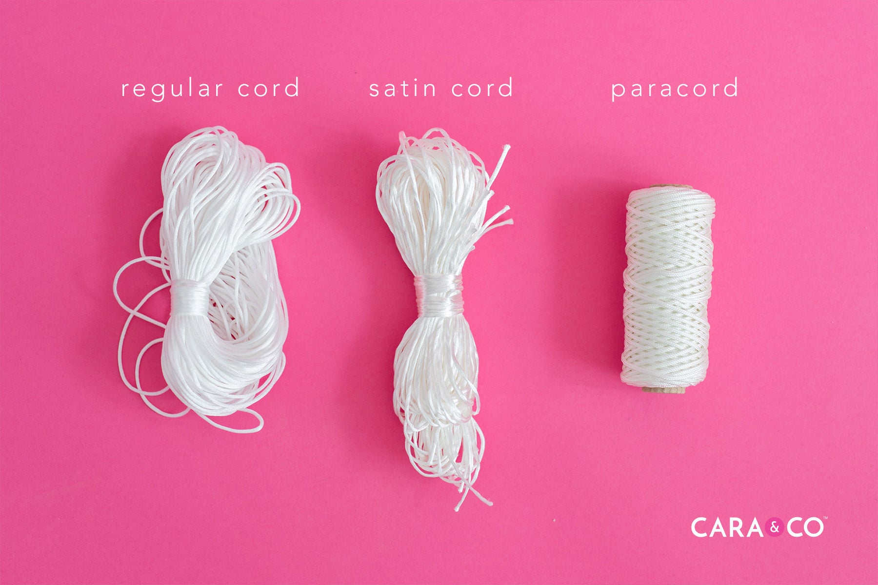 Regular Cord - Satin Cord - Nylon Paracord - Cara & Co