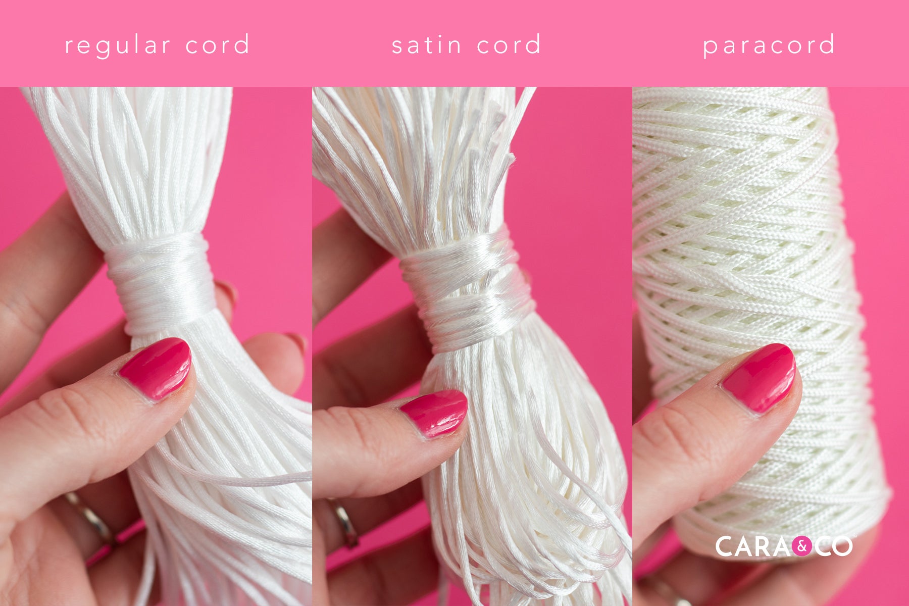 Nylon Cord Comparison - Cara & Co