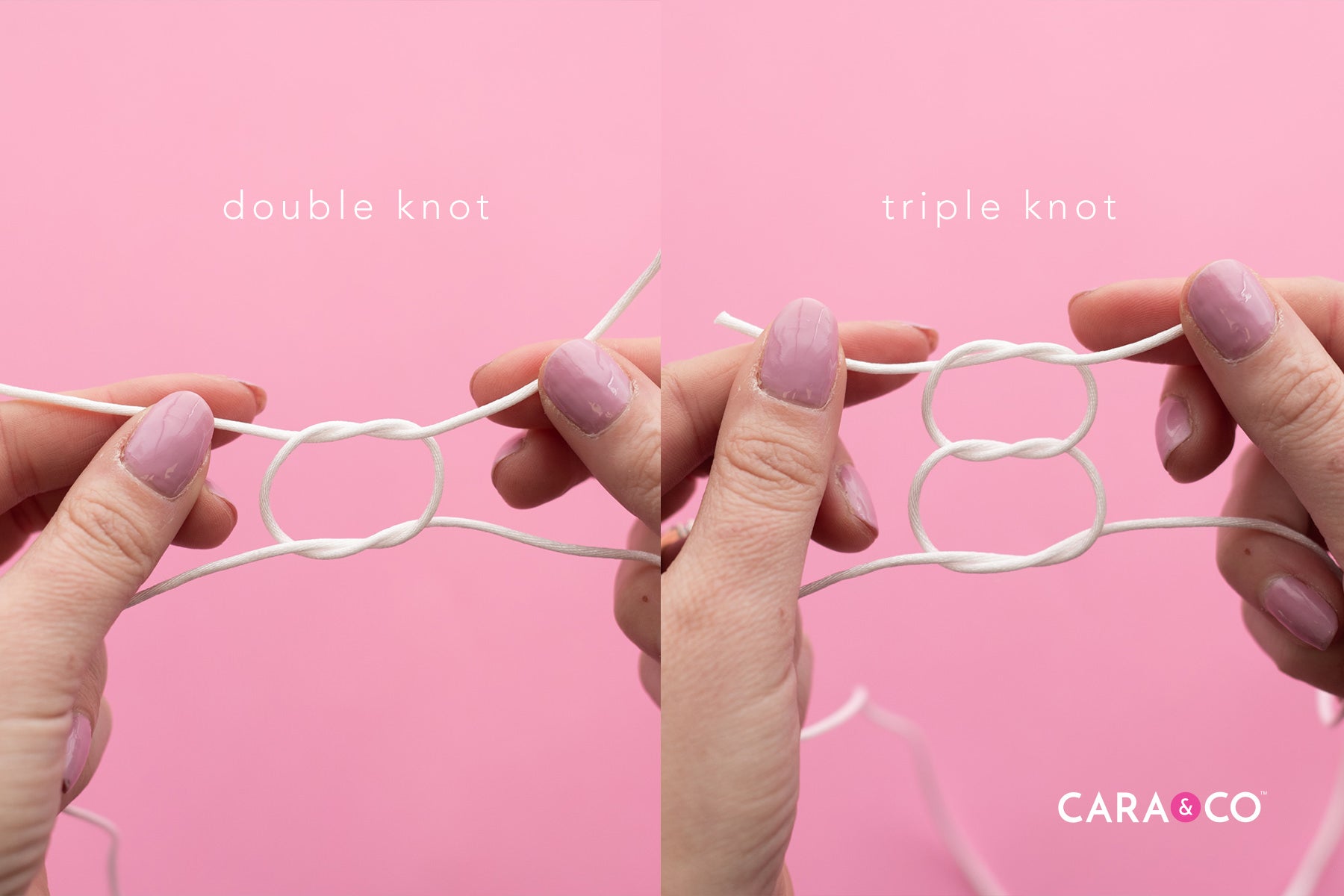 Nylon Cord Knot Examples - Cara & Co