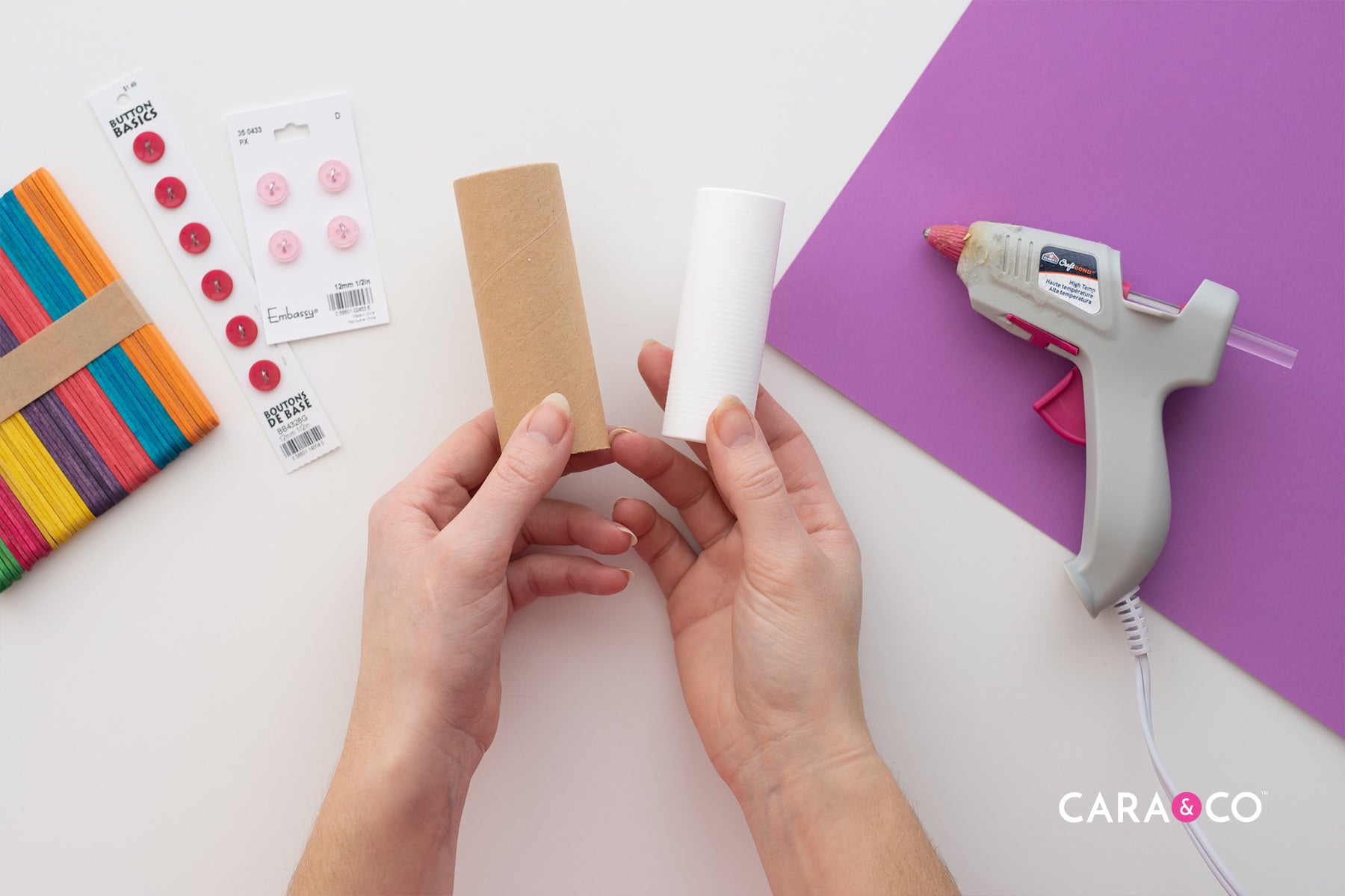 Cardboard Tube Craft - Knitting - Cara & Co