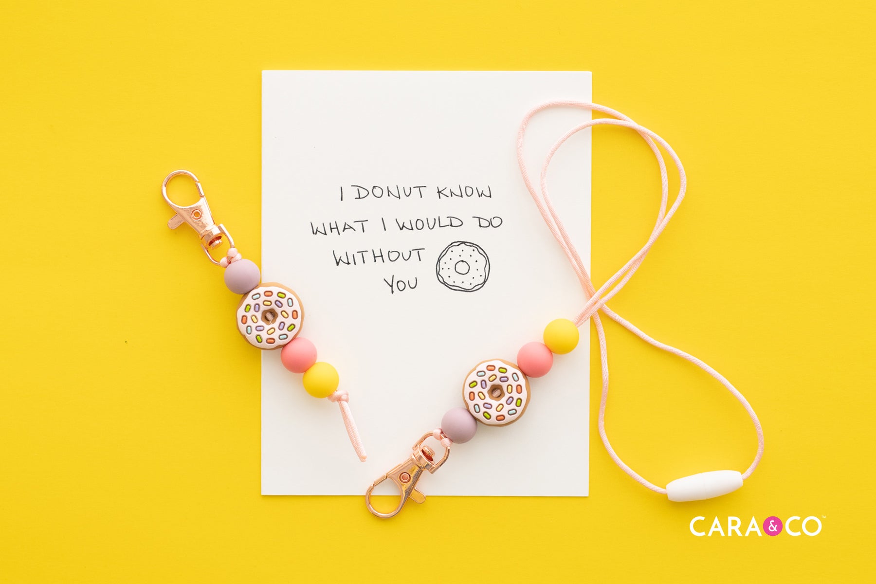 Key Chain and Lanyard - Donut Themed Teacher Gift - Cara & Co