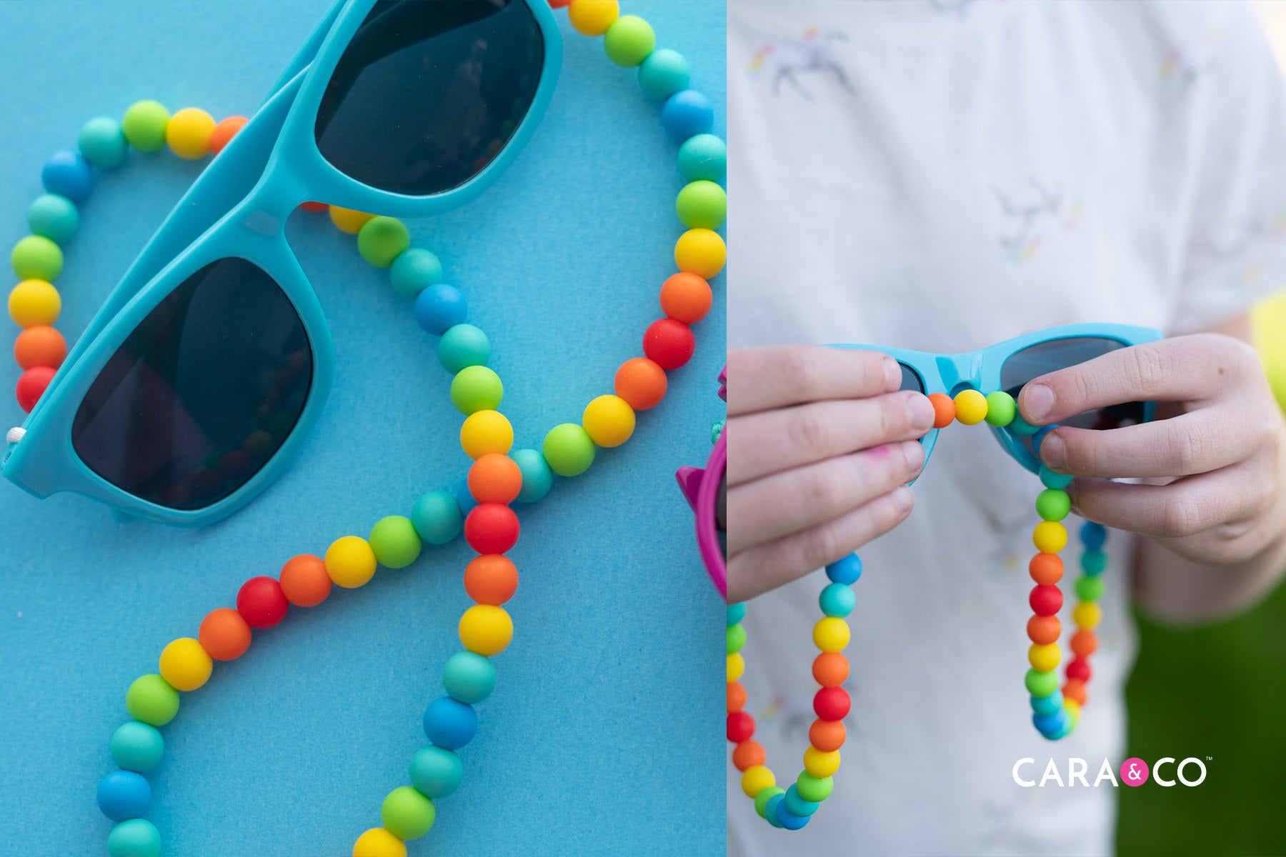 Rainbow Kids Sunglasses Strand - Silicone Bead Craft - Cara & Co