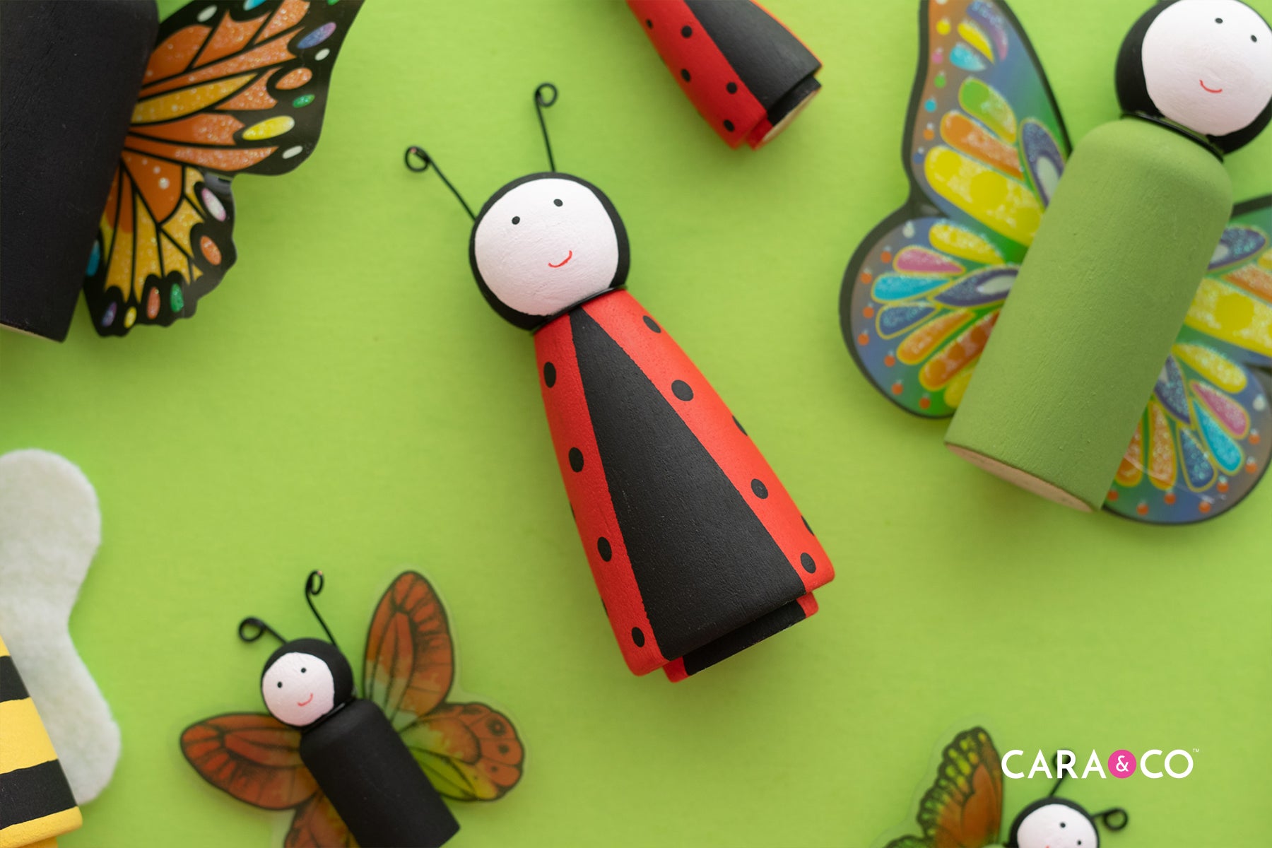 Lady Bug Peg Person - Kids Summer Craft - Cara & Co
