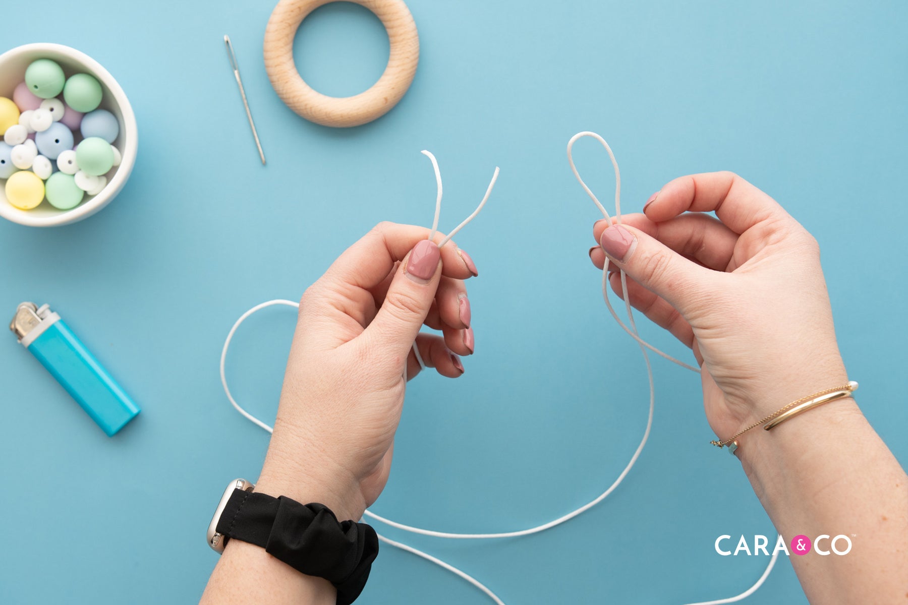 Wood Ring and Cord DIY - Cara & Co