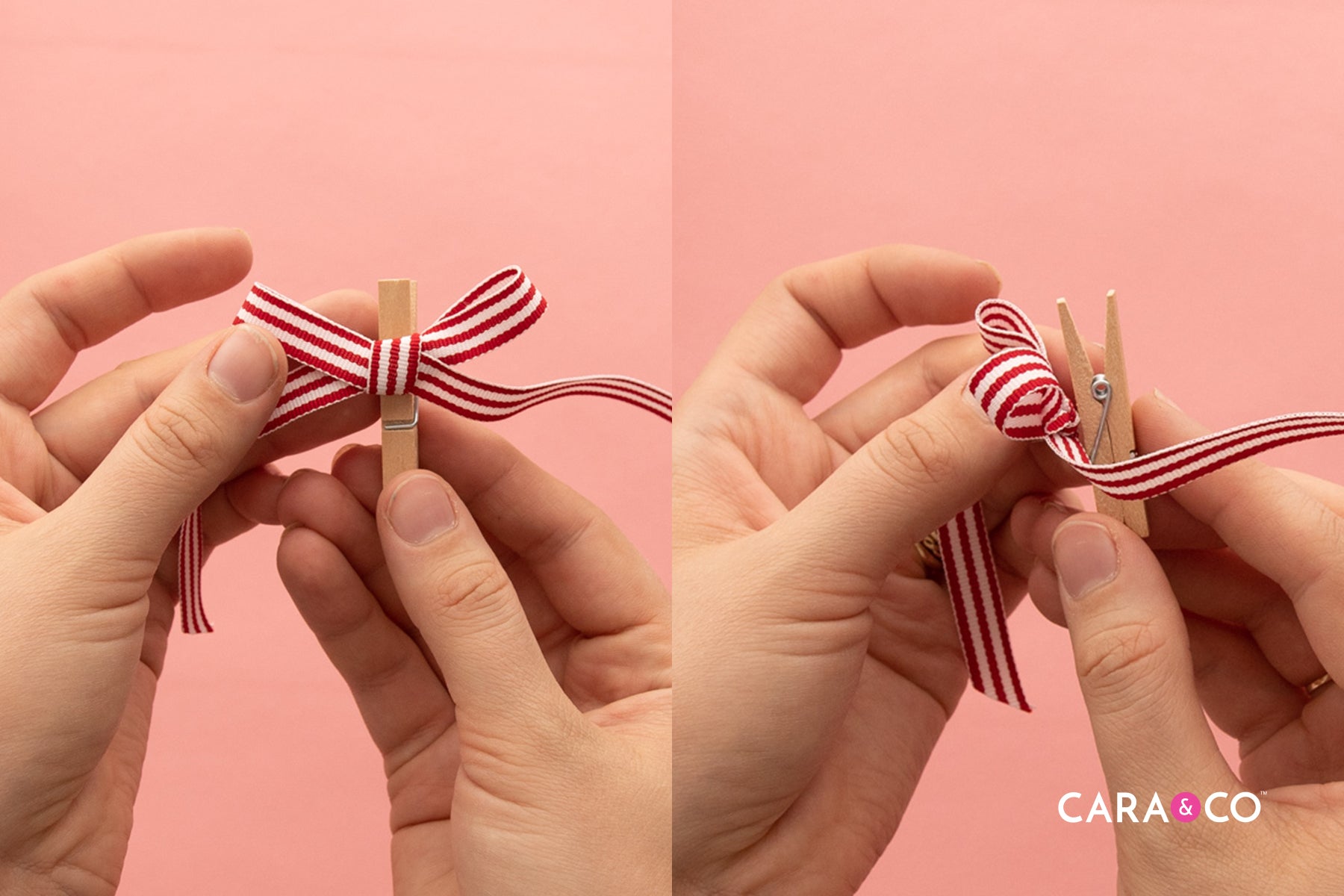 Glue your bow to your clothespin - Tutorial - Cara & Co