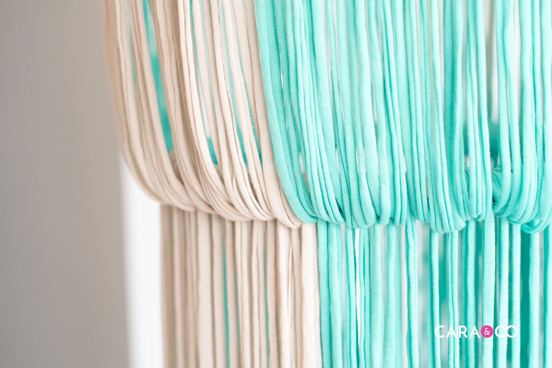 Boho jersey yarn chandelier - Cara & Co DIY Tutorials 