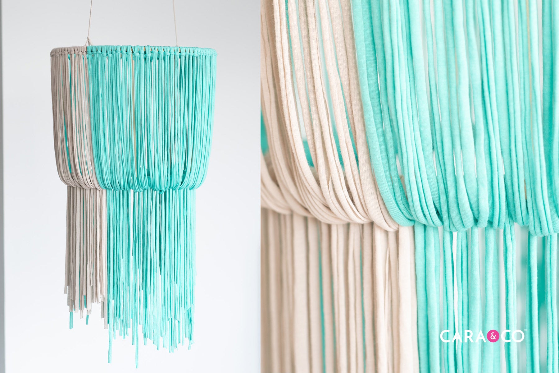 DIY jersey yarn chandelier - Home decor - Baby's room decor ideas