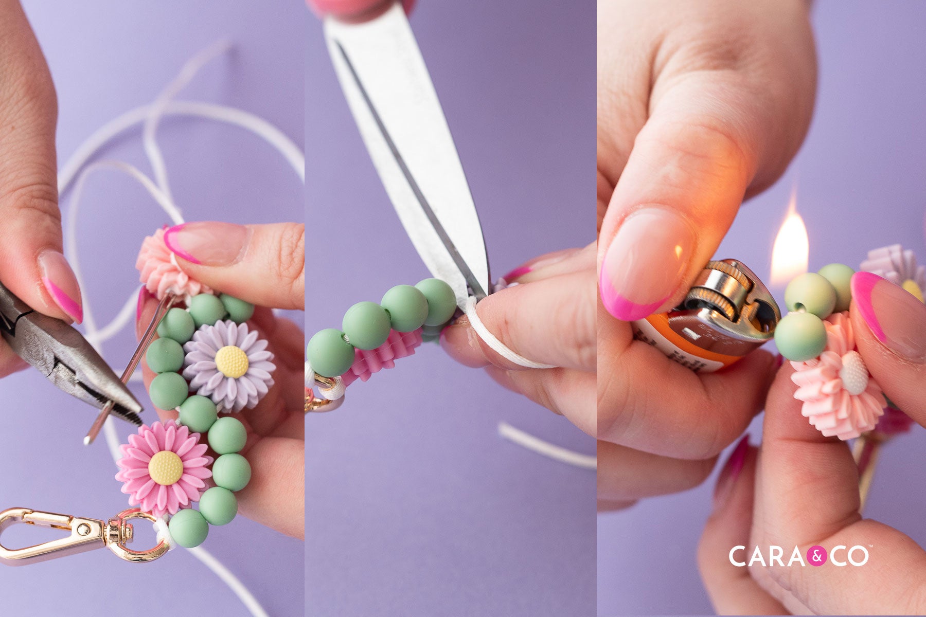 Daisy Swirl Keychain