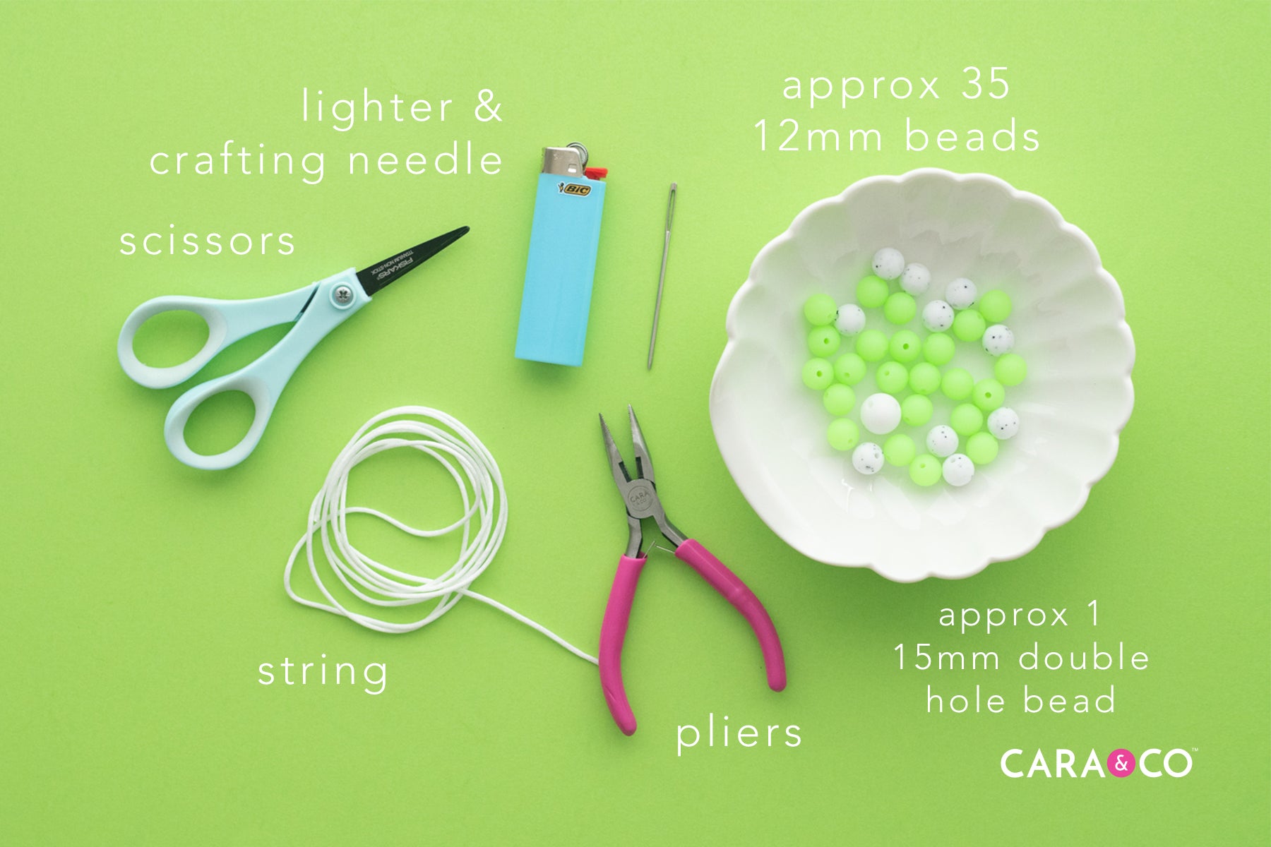 Flashlight Loop DIY Supplies - Silicone Beads - Cara & Co