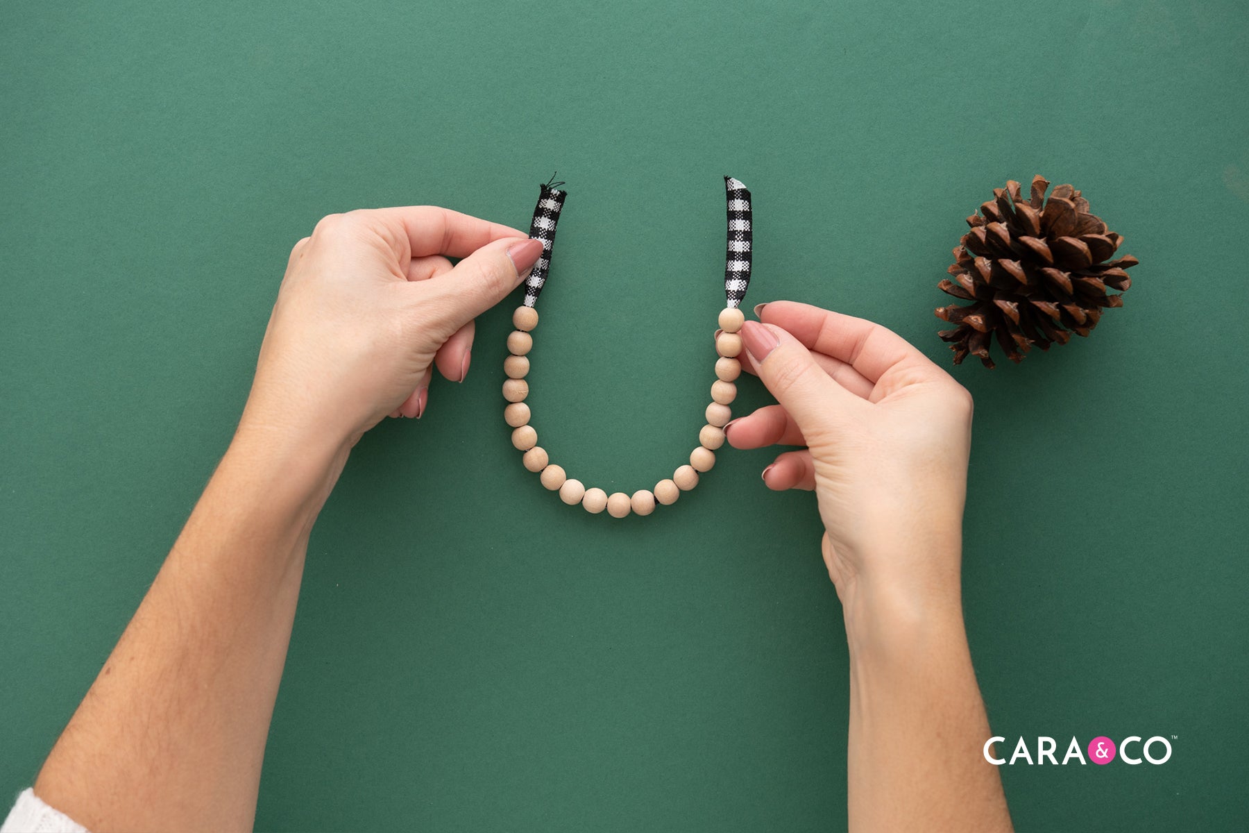 Thread Wooden Beads - Step-by-Step Tutorial - Cara & Co