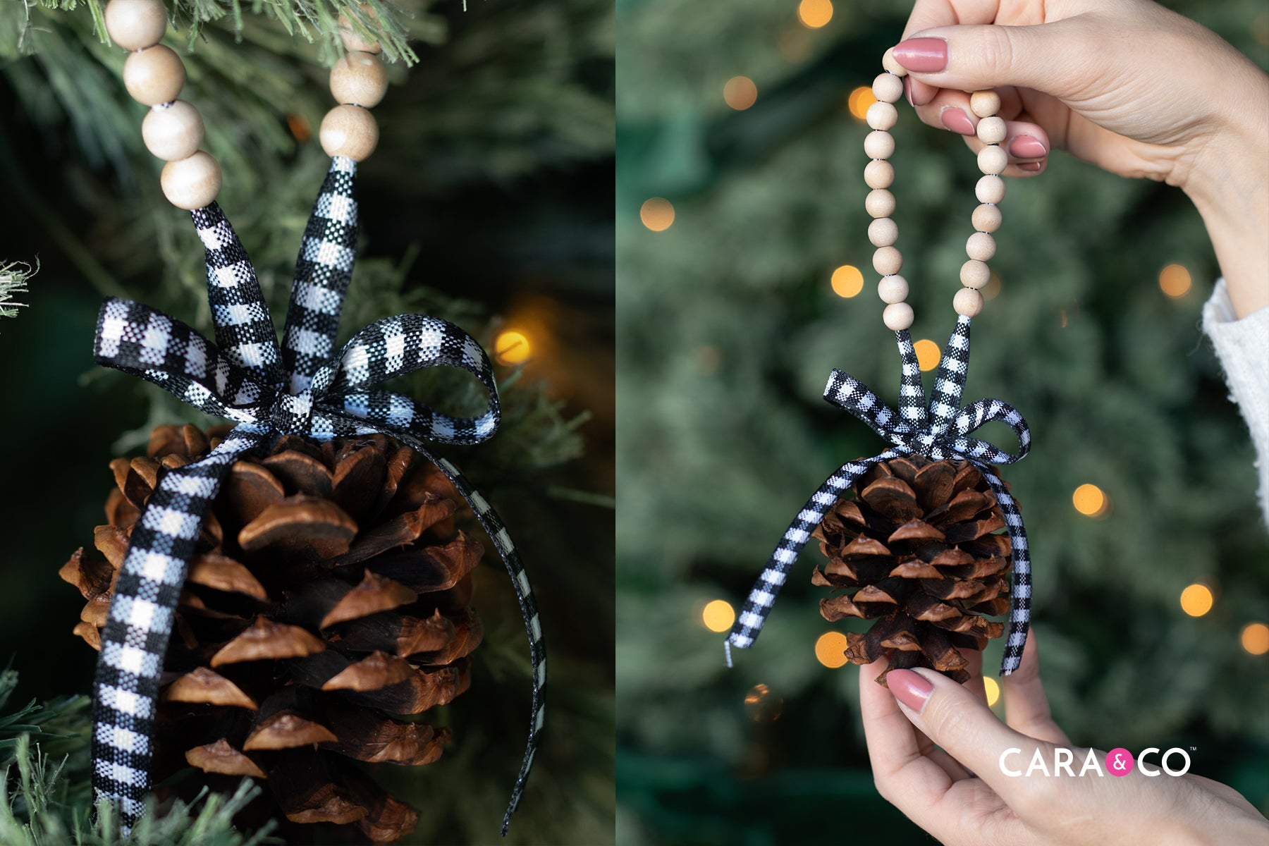 DIY Pinecone Bead Ornament - Cara & Co